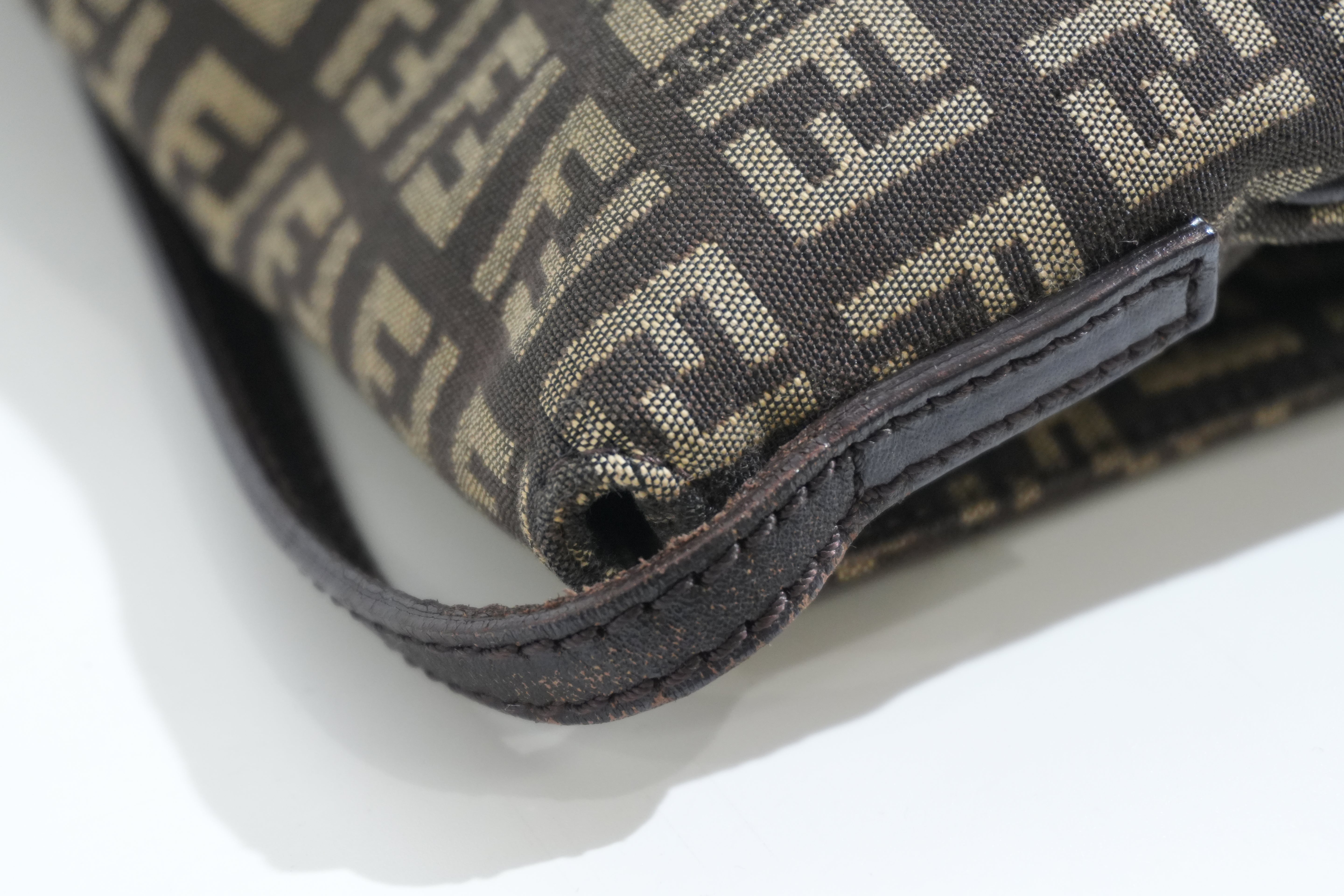 Pre-owned Fendi Zuchino Shoulder Bag Brown