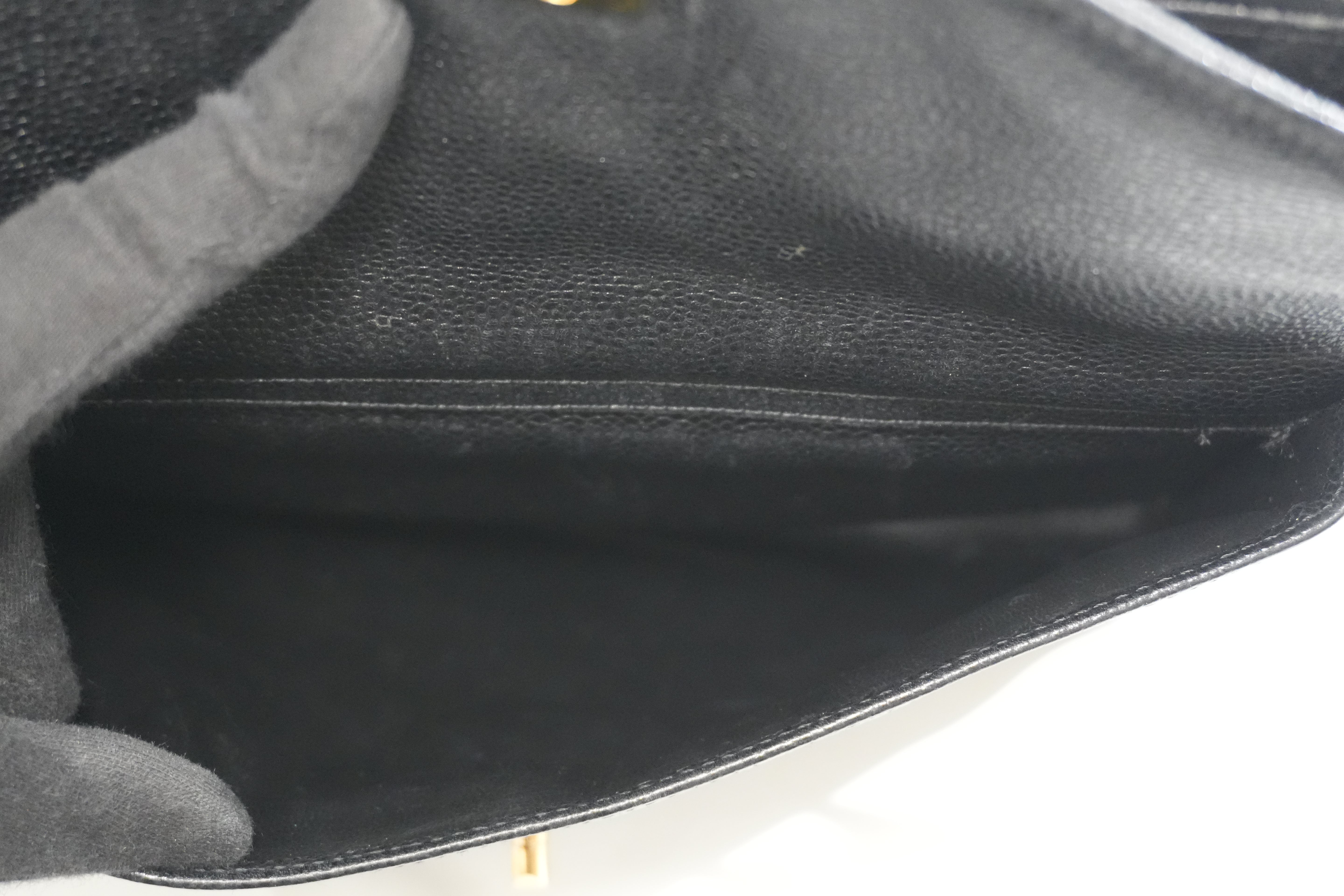 Pre-owned Chanel Caviar Skin Chain Tote Bag Black
