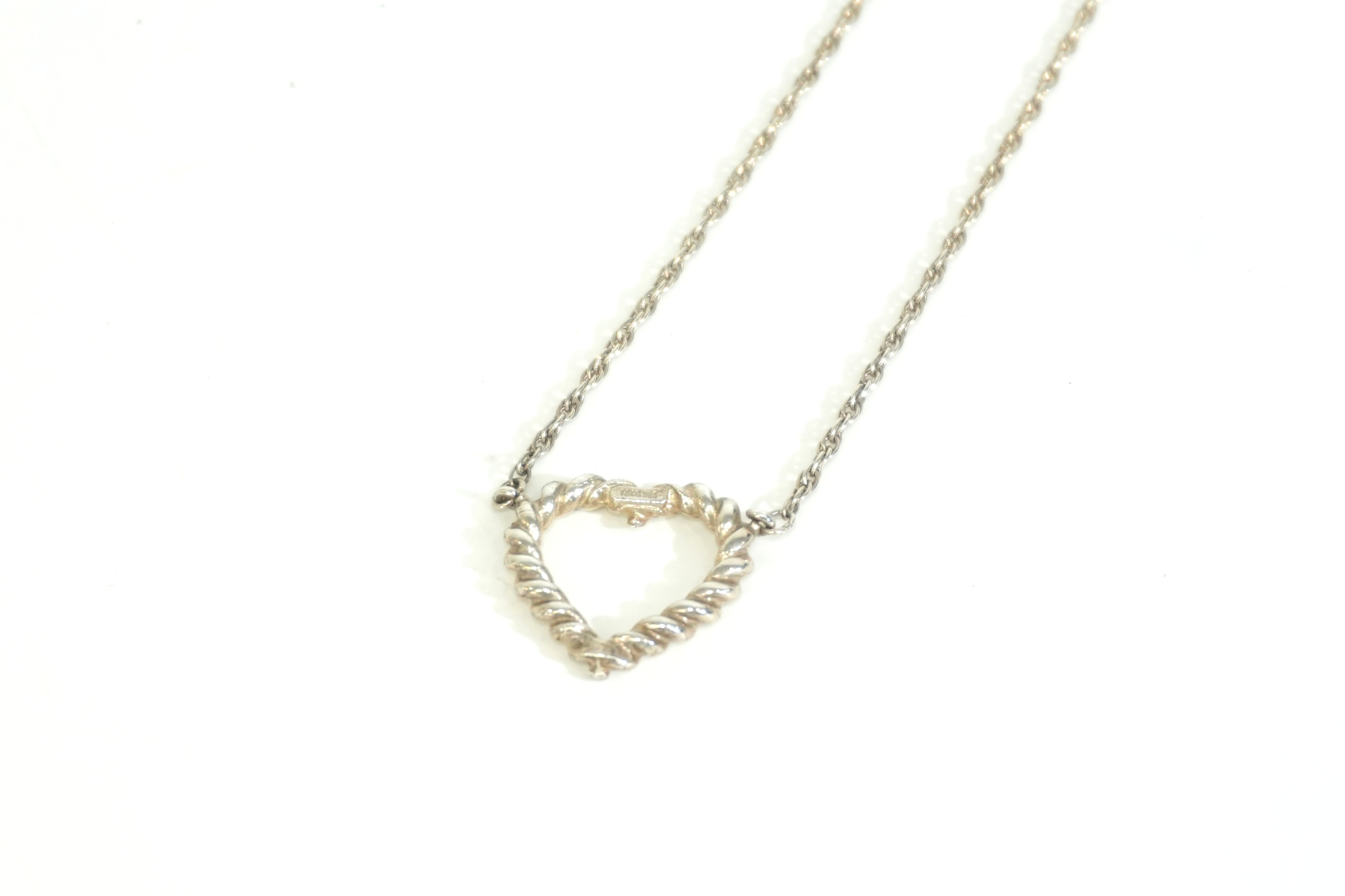 Pre-owned Tiffany & Co. Twisted Heart Necklace Silver