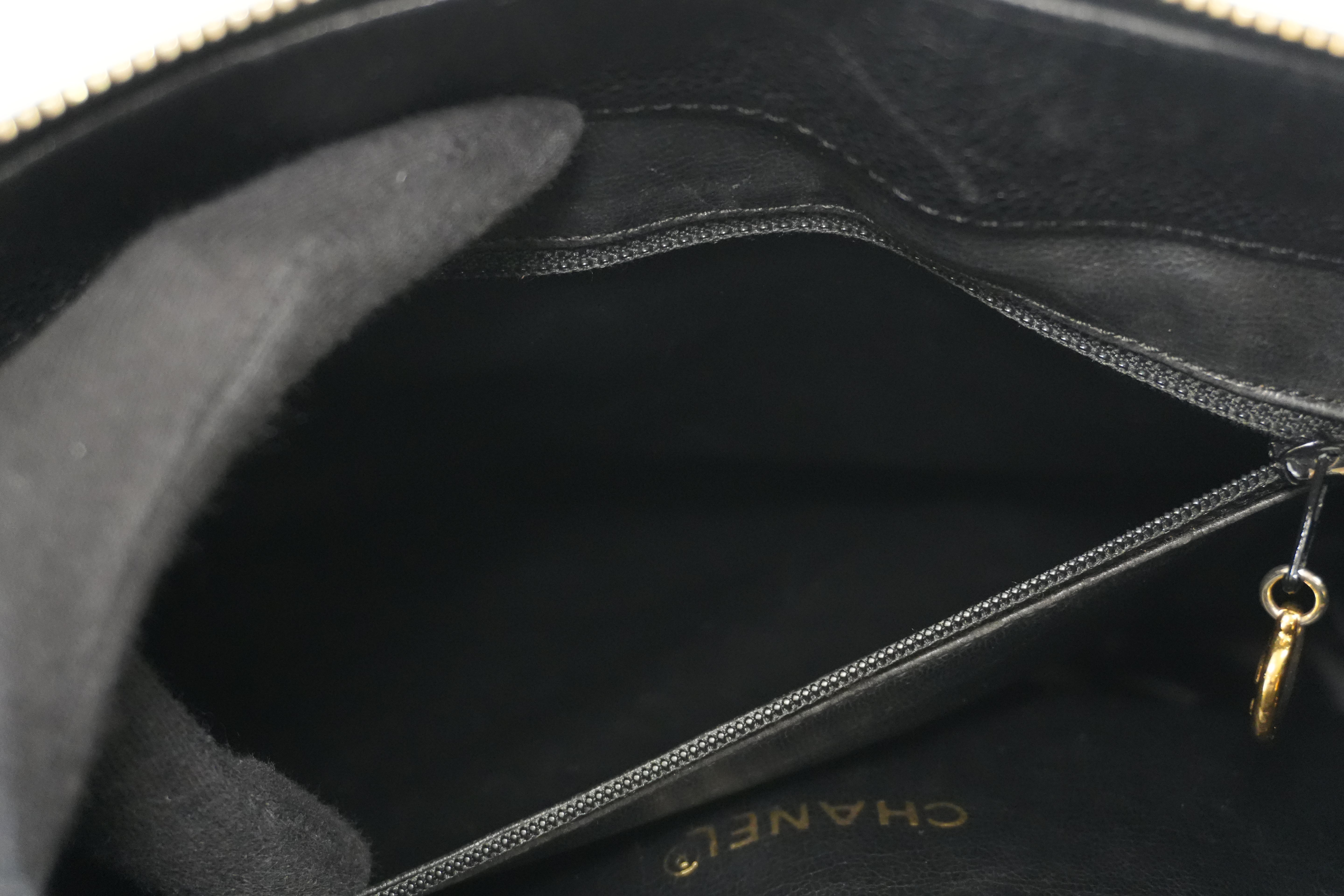 Pre-owned Chanel Caviar Skin Chain Tote Bag Black
