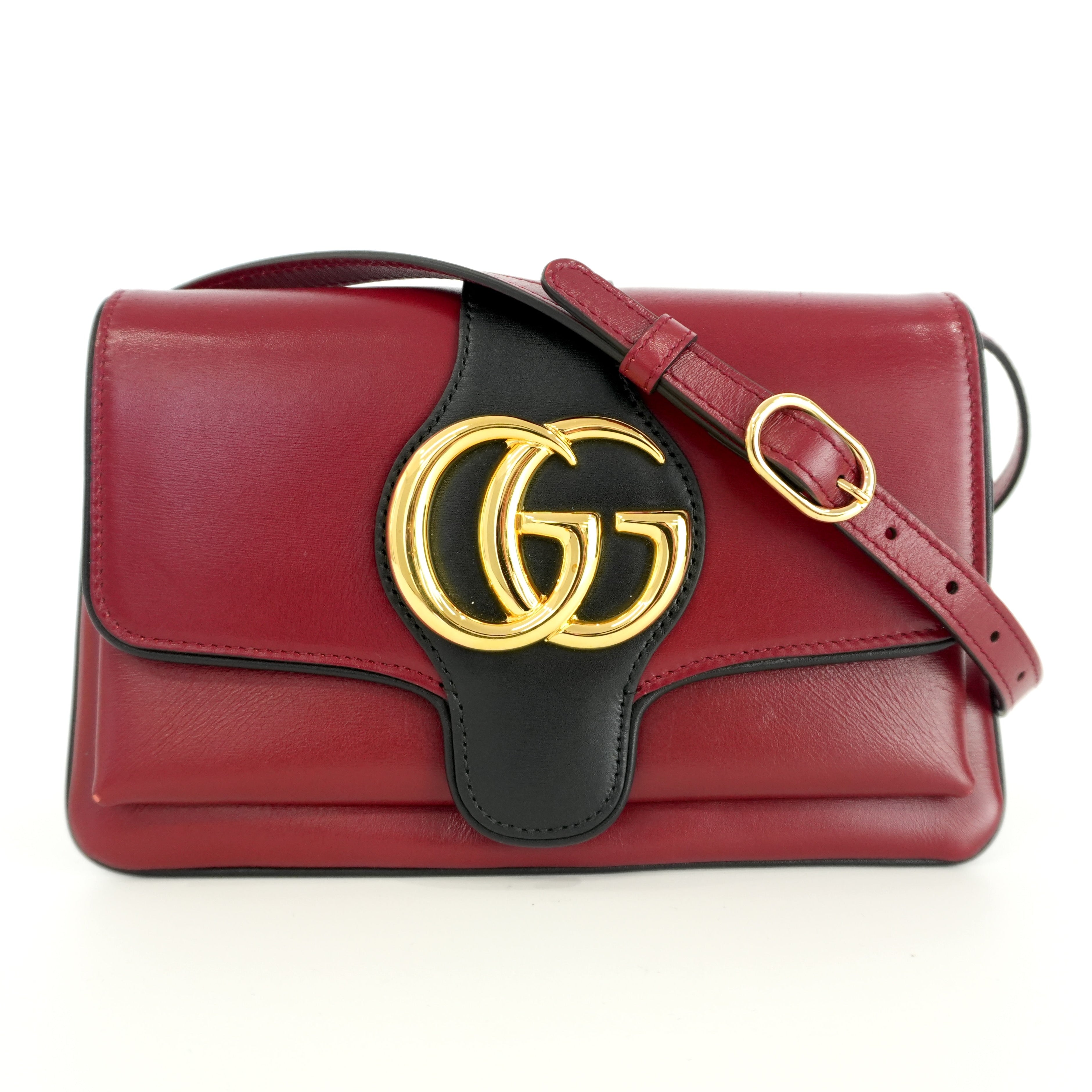 Gucci Arli Shoulder Bag Red Leather Used