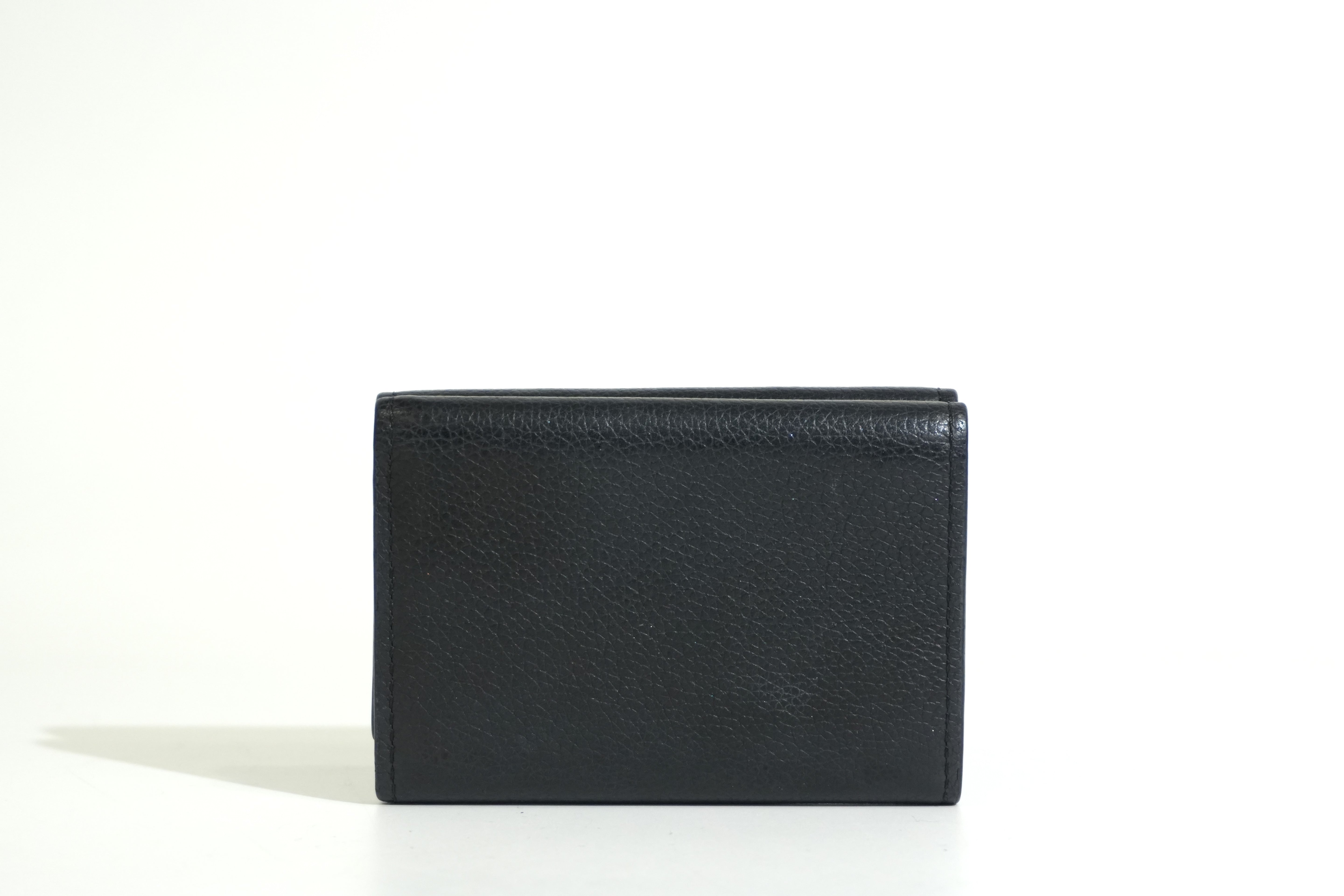 Pre-owned Louis Vuitton Leather Lock Mini Wallet Black