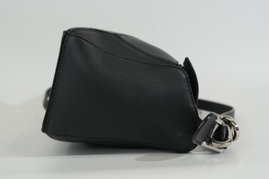 Pre-owned Loewe Small Puzzle Two Way Shoulder Bag Black