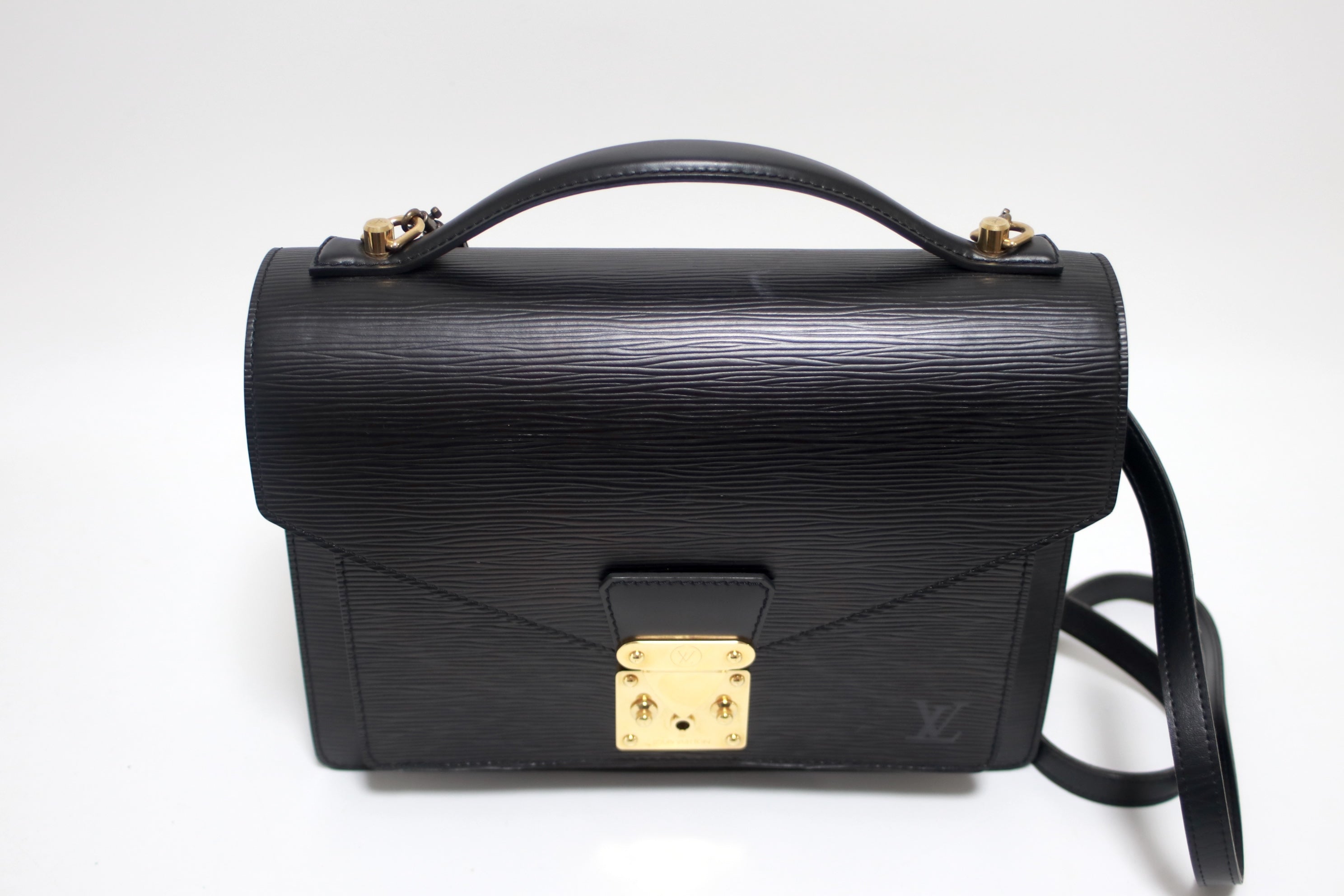 Louis Vuitton Monceau Epi Black Handbag Used