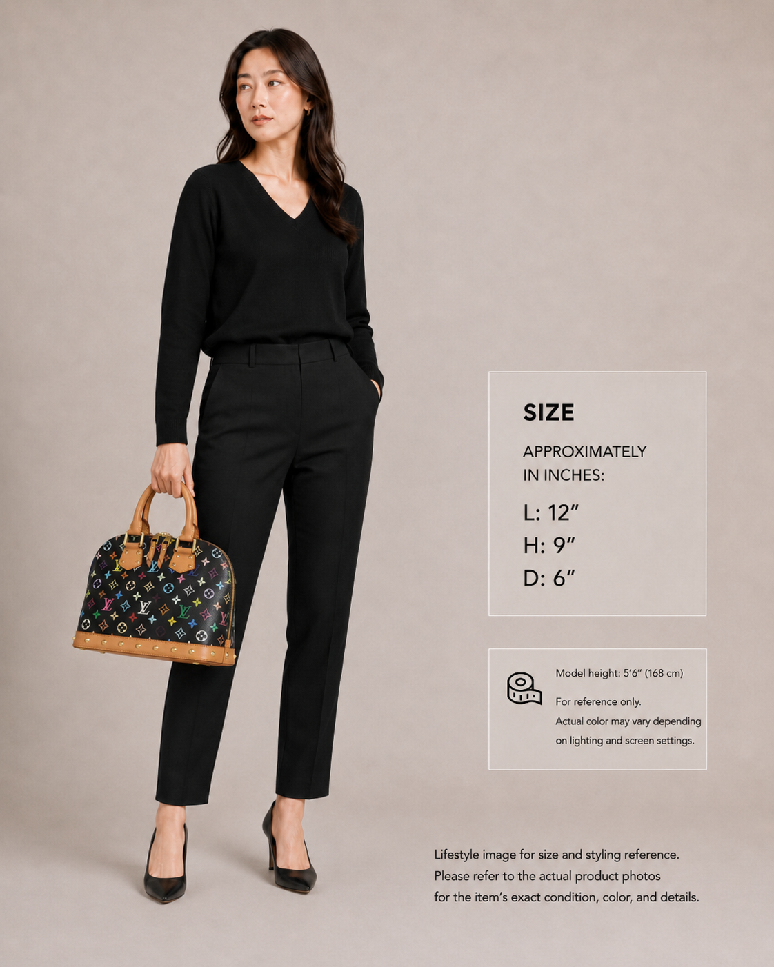 Pre-Owned Louis Vuitton MultiColor Alma PM Handbag Black