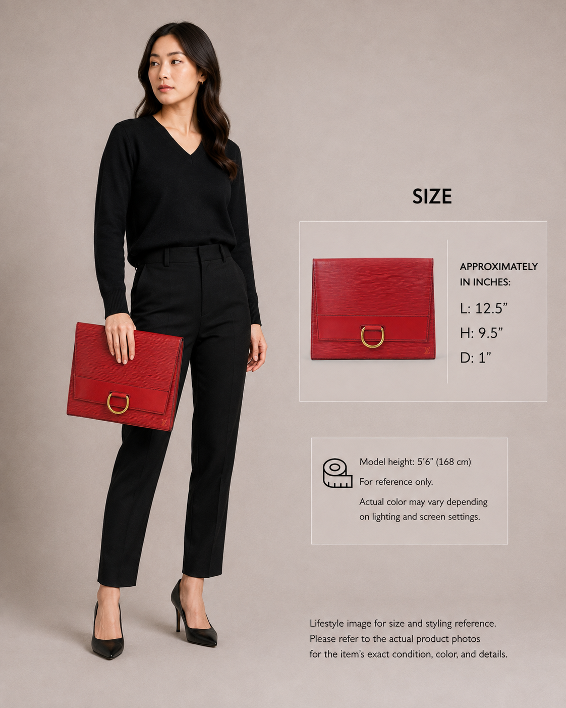 Pre-Owned Louis Vuitton EPI Lena clutch red