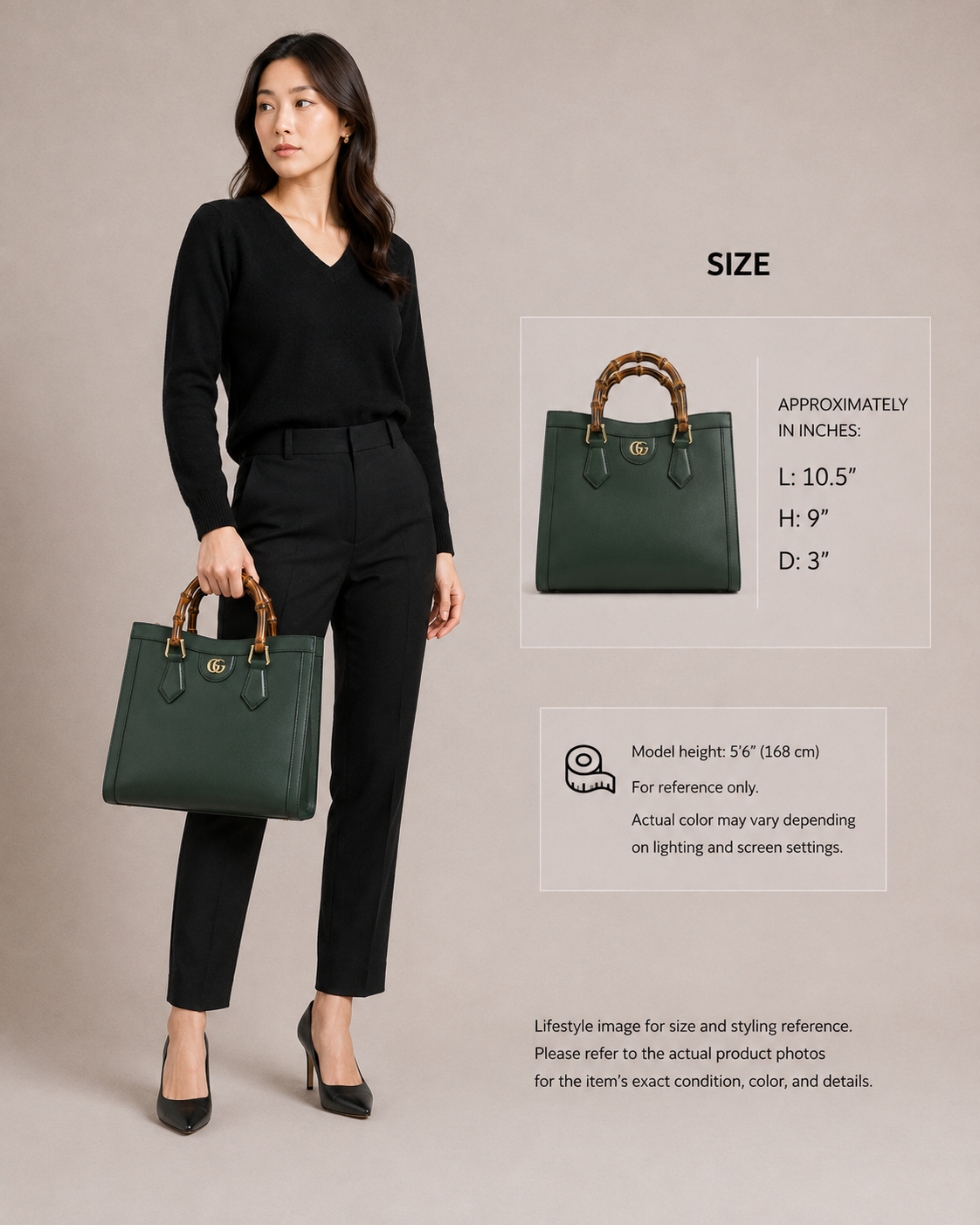 Pre-Owned Gucci Two-Way Diana Medium Shoulder Bag Green