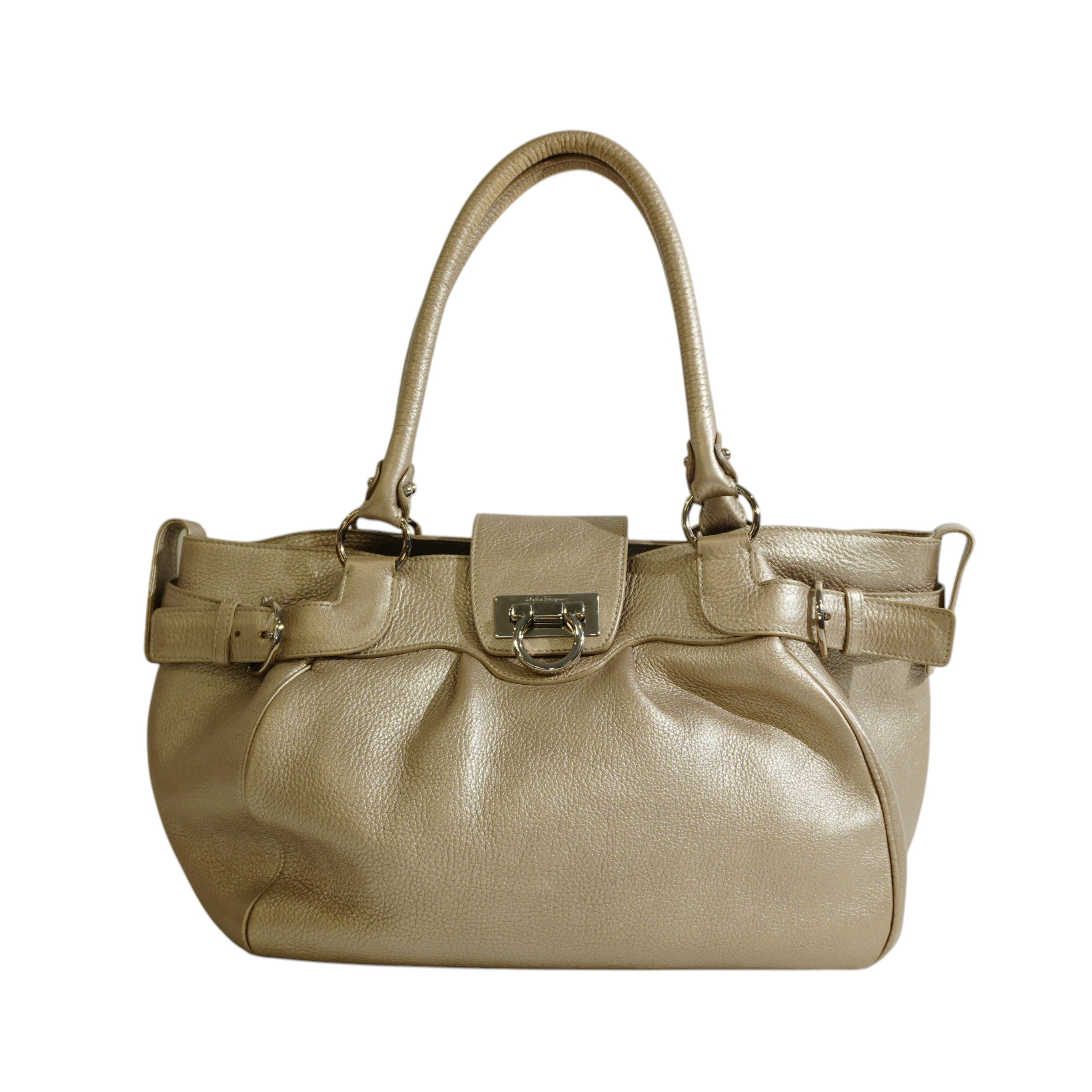Pre-owned Ferragamo Handbag Metallic Gold