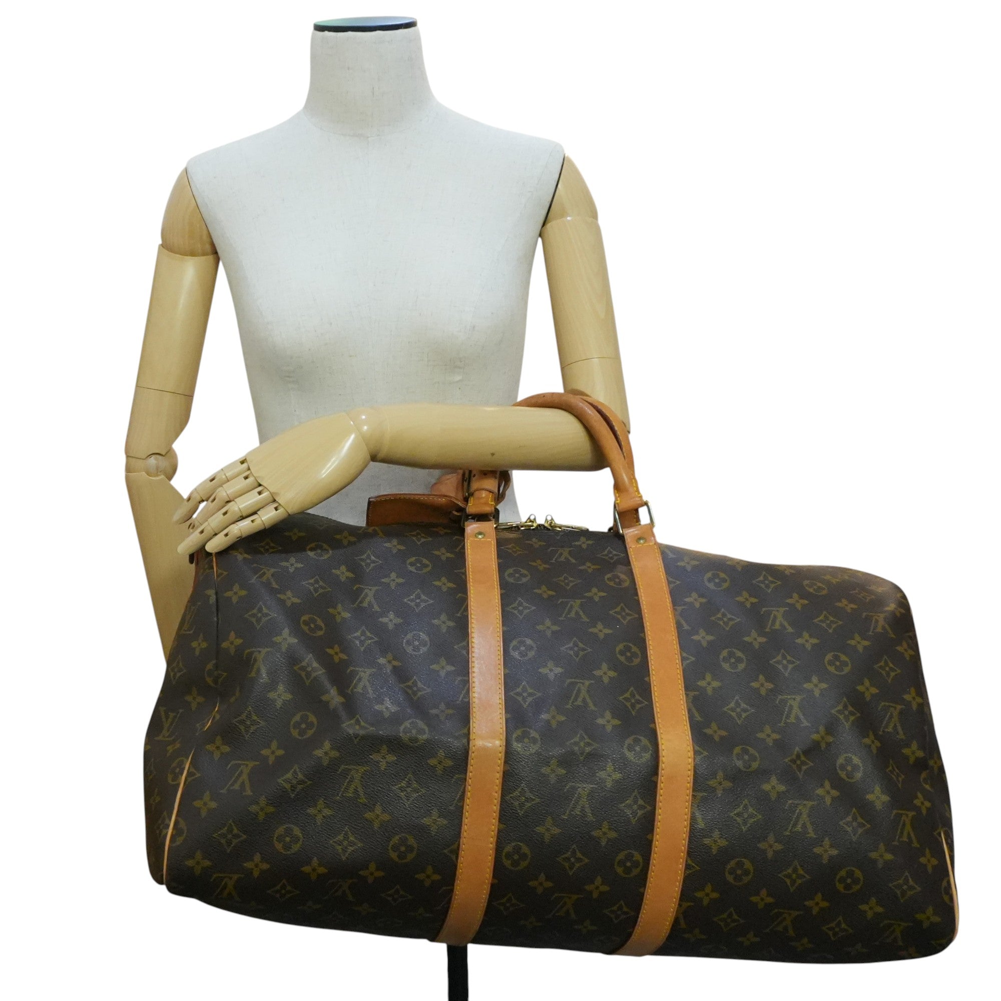Pre-owned Louis Vuitton Monogram Keepall Bandouliere 55 Travel Bag