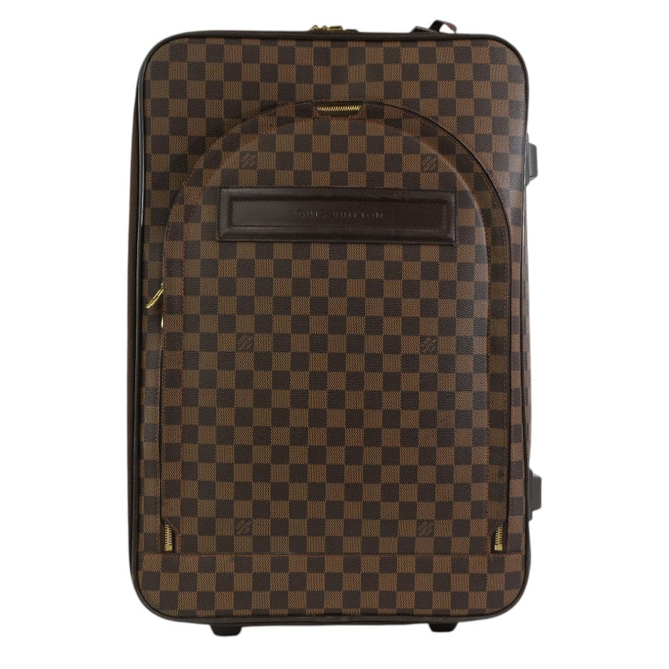 Pre-owned Louis Vuitton Damier Ebene Pegase 55 Rolling Luggage