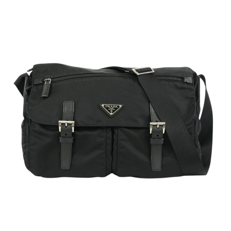 Pre-owned Prada Nylon Crossbody Bag Black