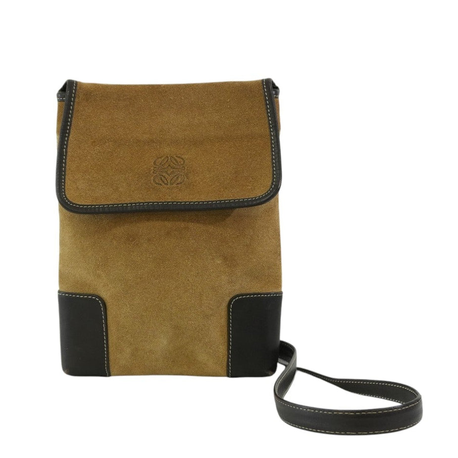 Pre-owned Loewe Suede Leather Shoulder Bag Brown