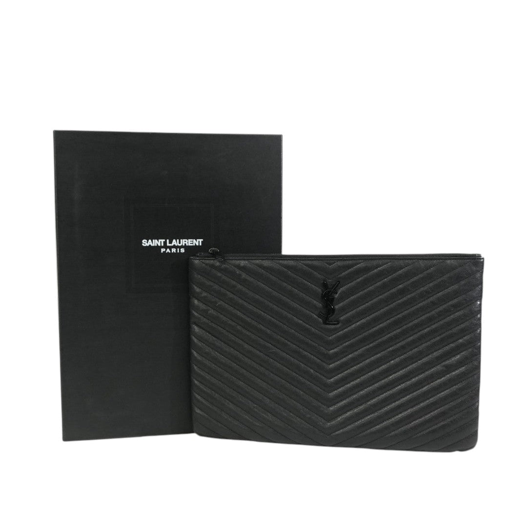 Pre-owned Saint Laurent Clutch Bag Black