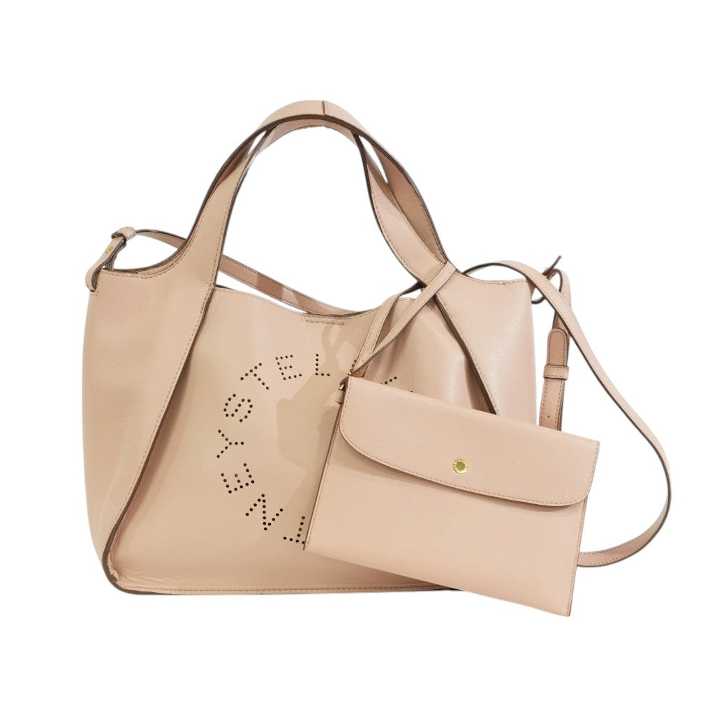 Pre-owned Stella McCartney Leather Logo Tote Bag Pink