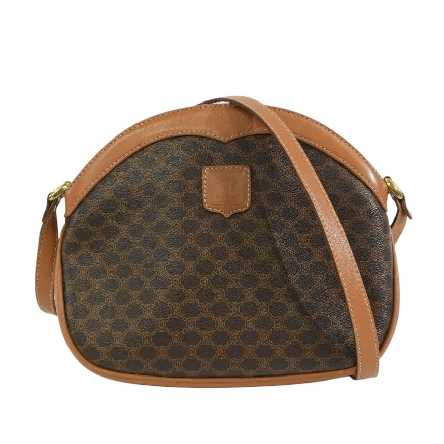 Pre-owned Celine Macadam Shoulder Bag Brown