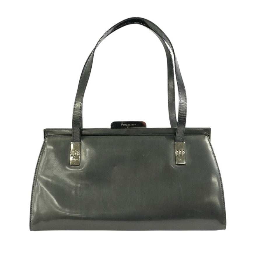 Pre-owned Salvatore Ferragamo Shoulder Bag Metallic Gray