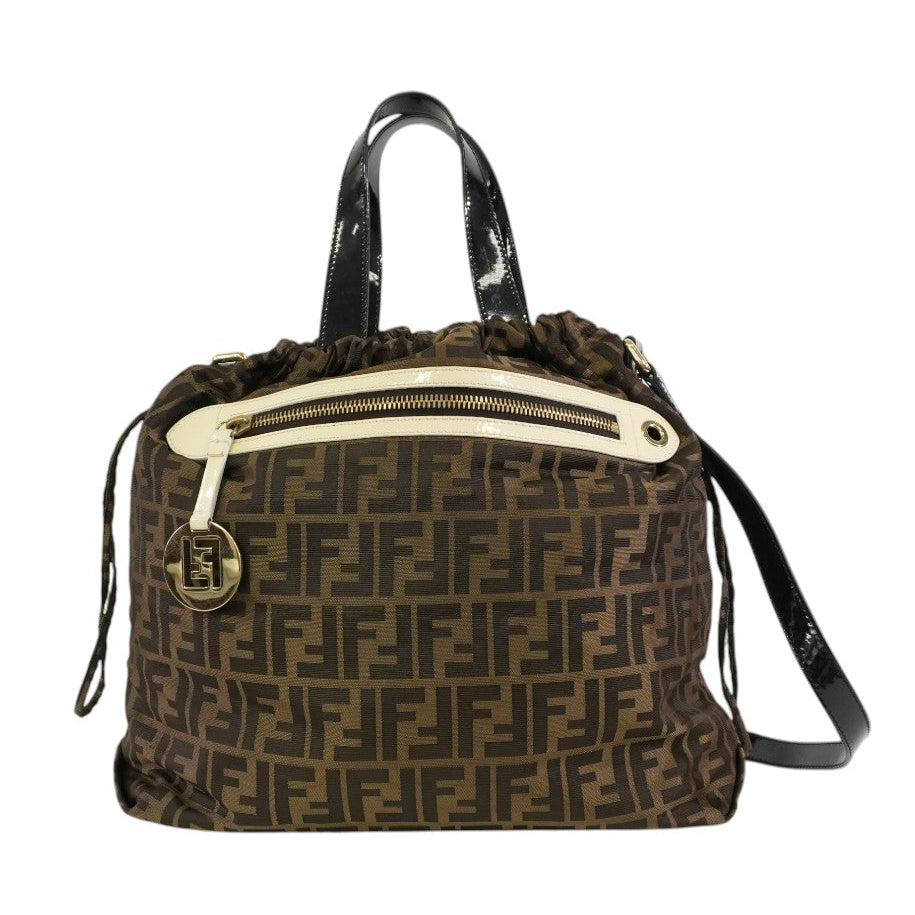 Pre-owned Fendi Zucca Two Way Shoulder Bag Brown