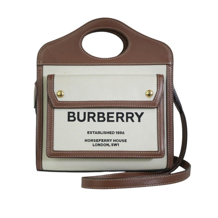 Pre-owned Burberry Shoulder Bag Ivory and Brown