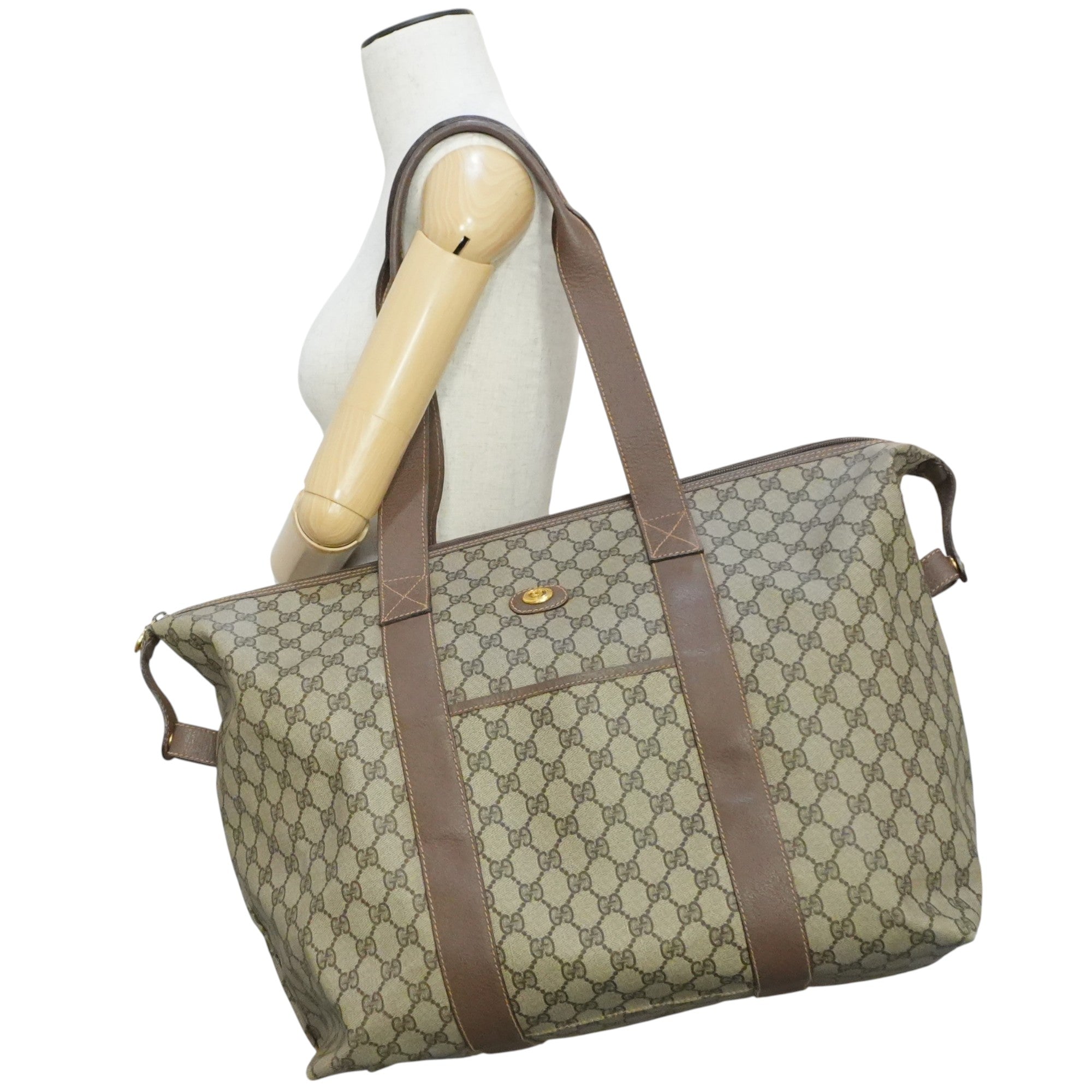 Pre-owned Gucci Guccisima Travel Tote Bag Brown