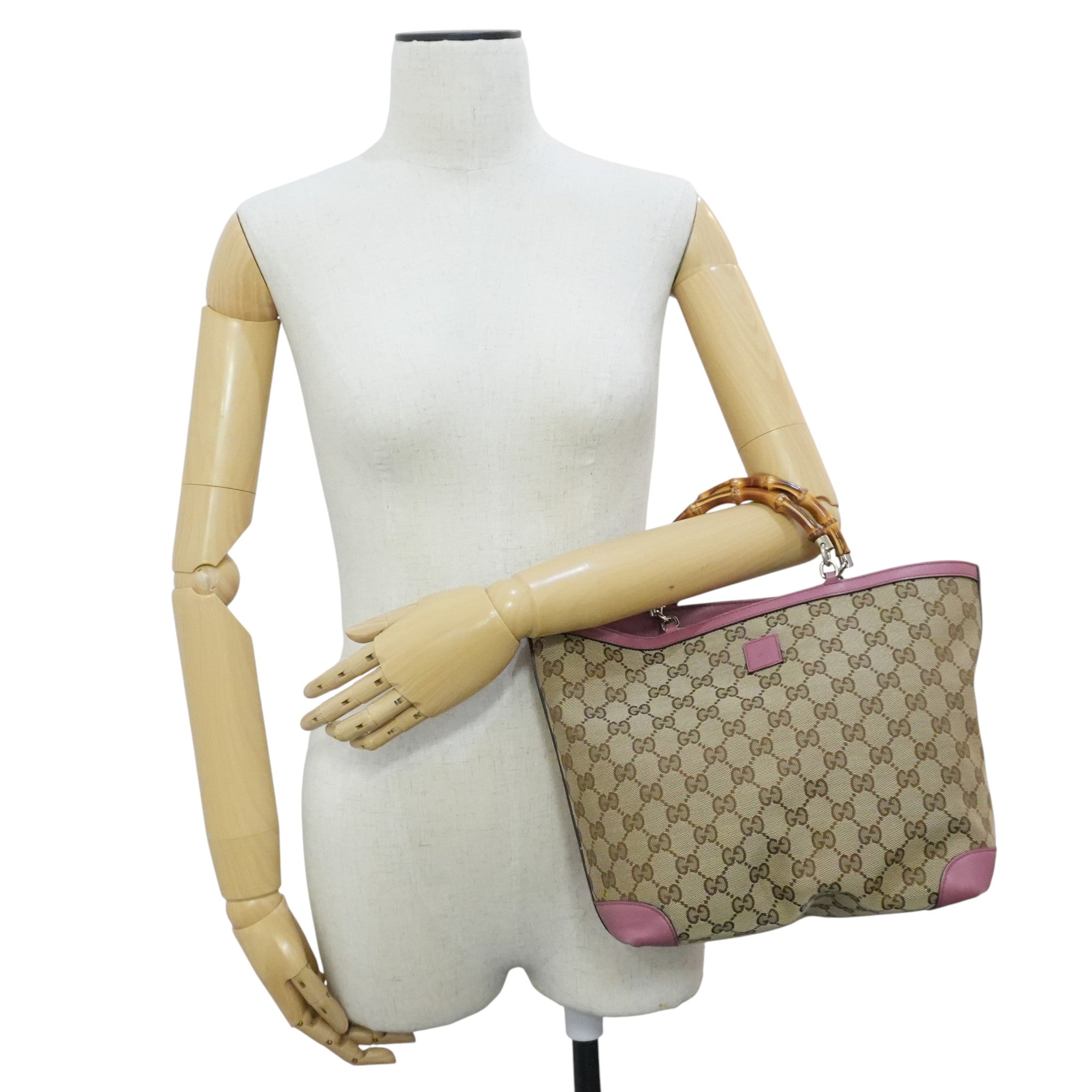 Pre-owned Gucci Bamboo Guccisima Handbag Pink