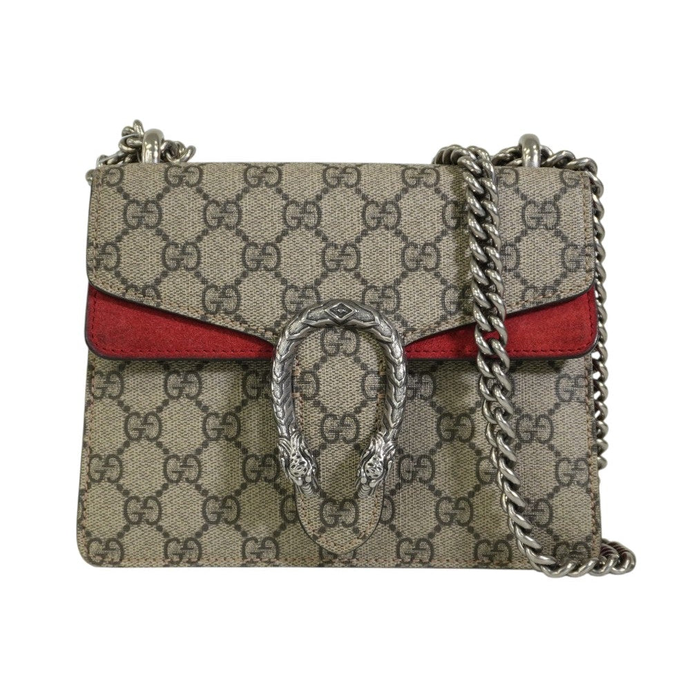 Pre-owned Gucci Dionysus Chain Shoulder Bag Brown and Red