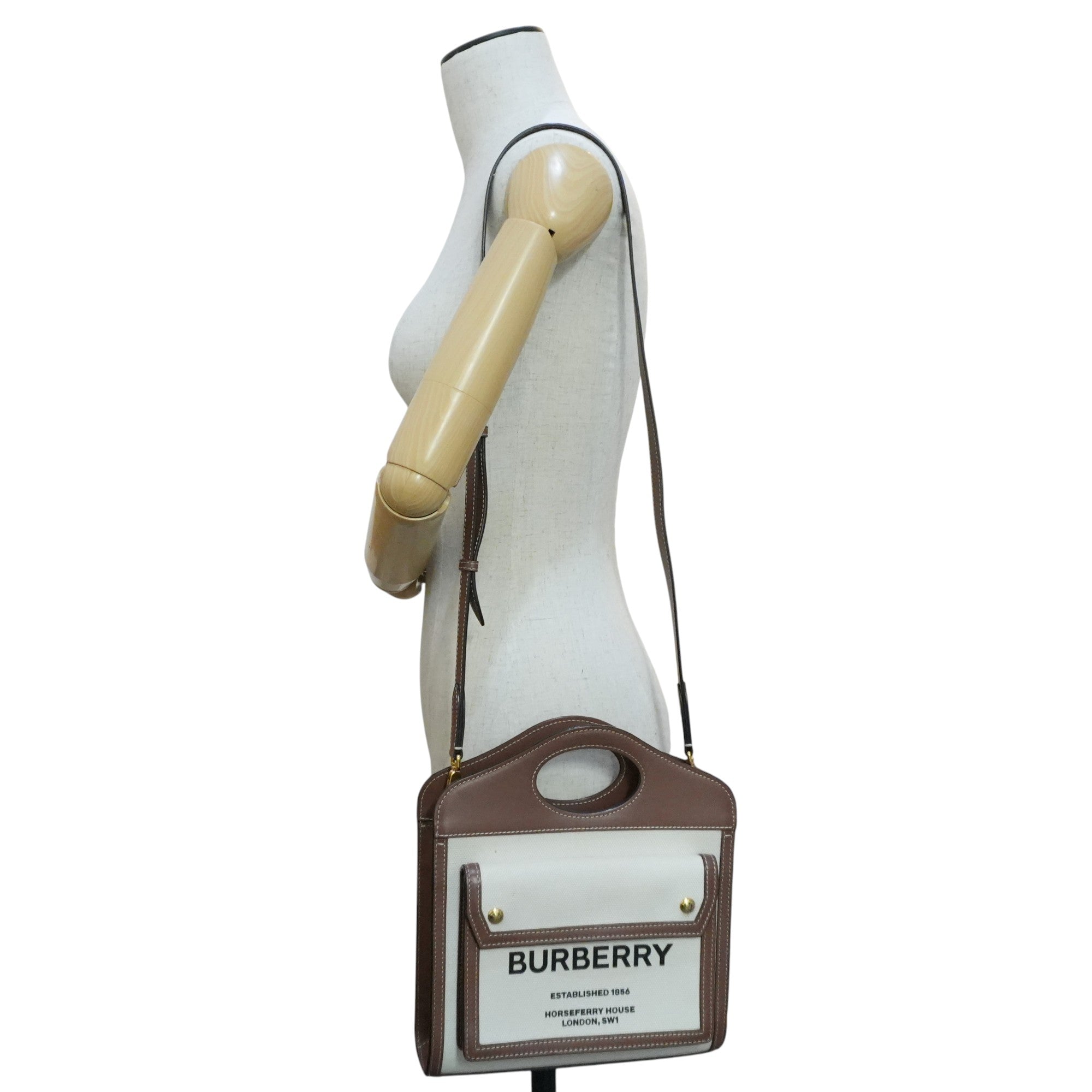 Pre-owned Burberry Shoulder Bag Ivory and Brown