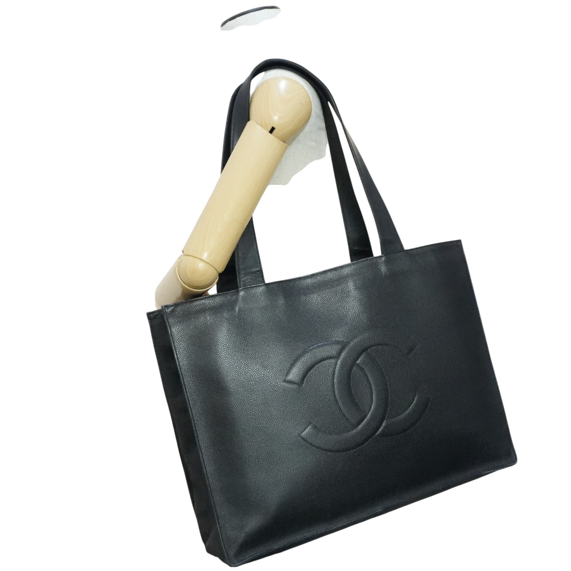 Pre-owned Chanel Caviar Skin Leather Tote Bag Black