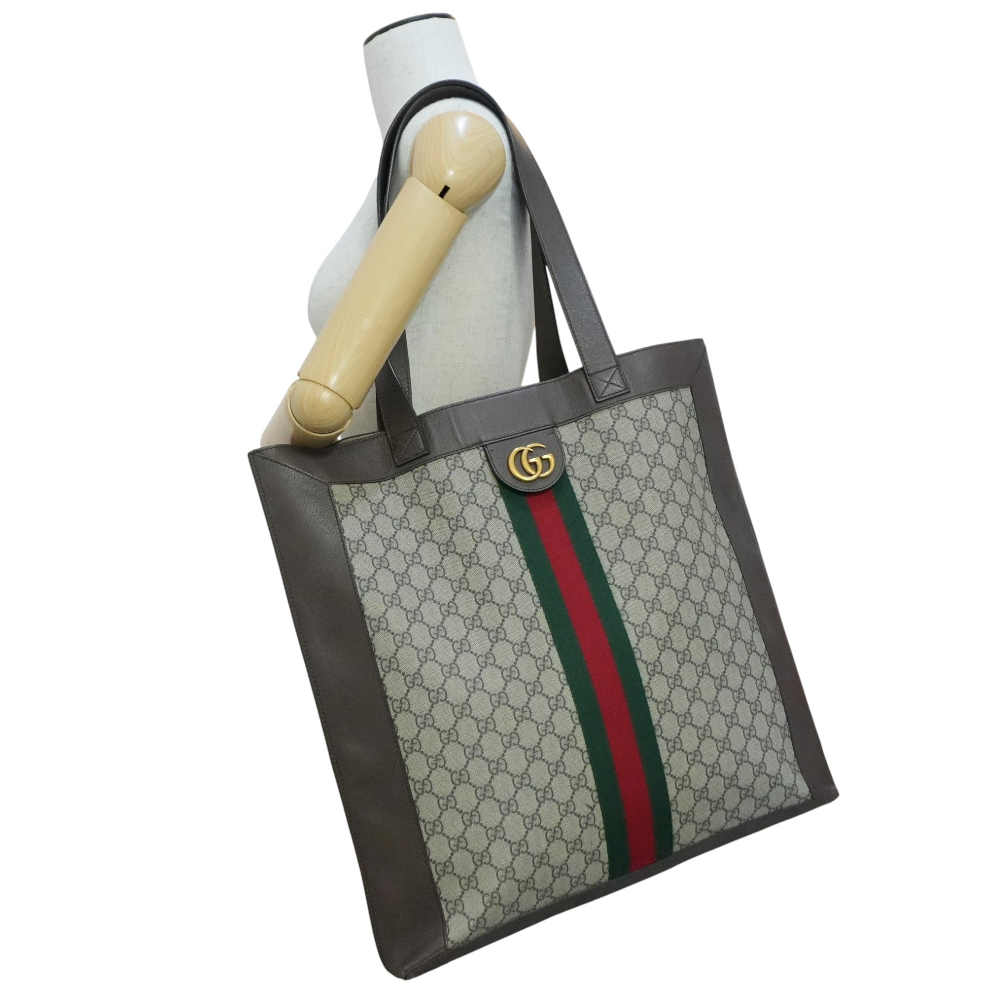 Pre-owned Gucci Ophidia Vertical Tote Bag Brown