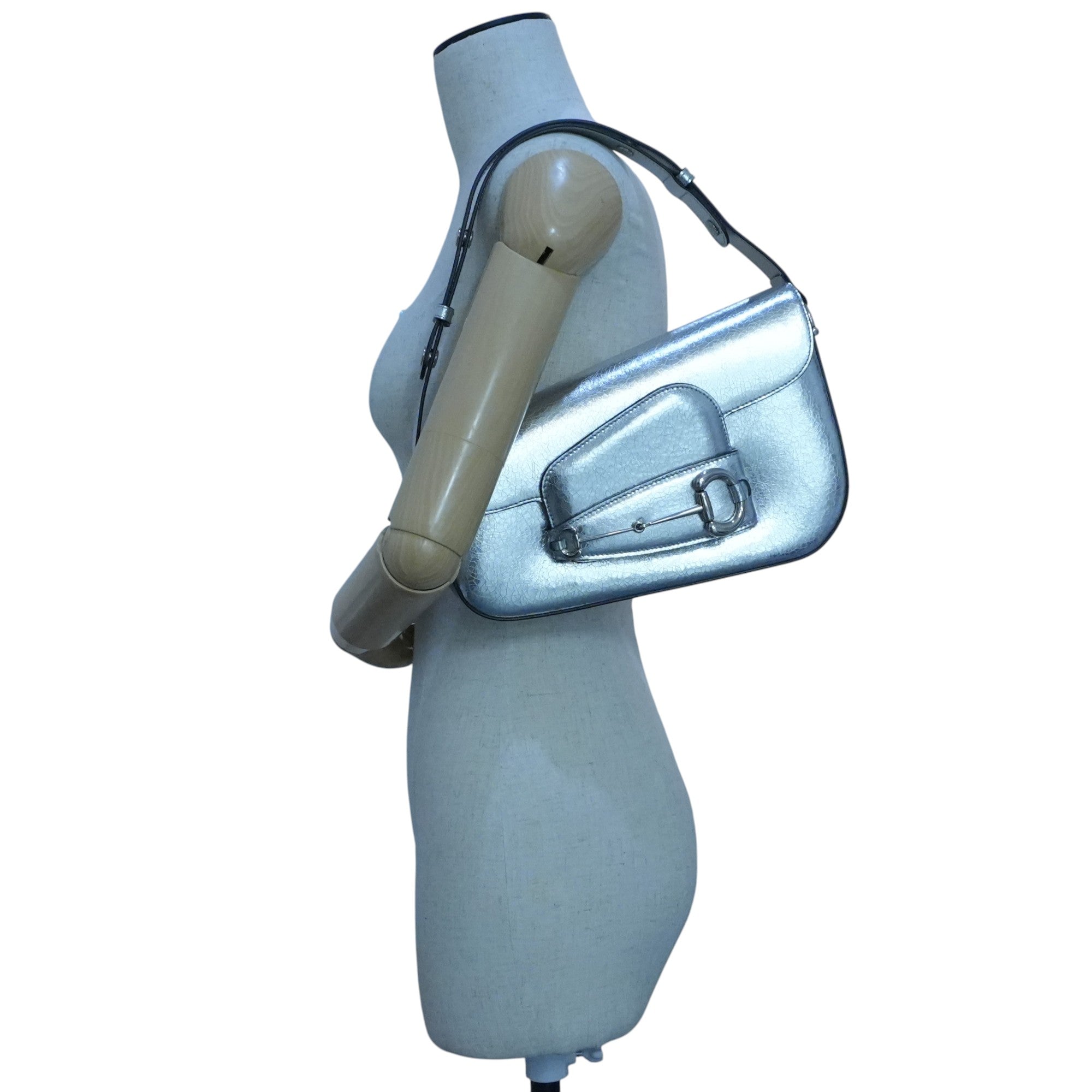 Pre-owned Gucci Metallic Shoulder Bag Silver