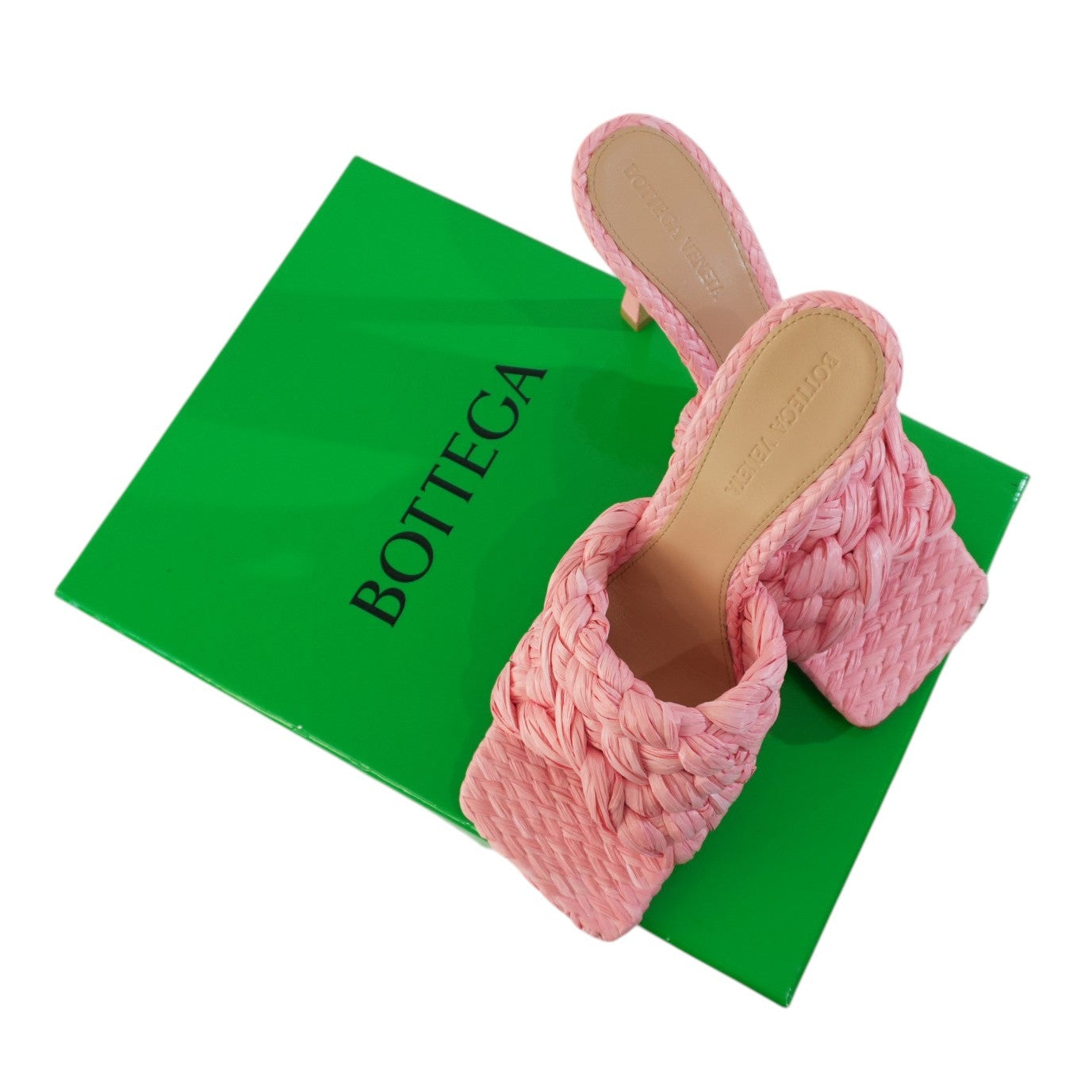 Pre-owned Bottega Veneta Straw High Heels Size 6.5 Pink