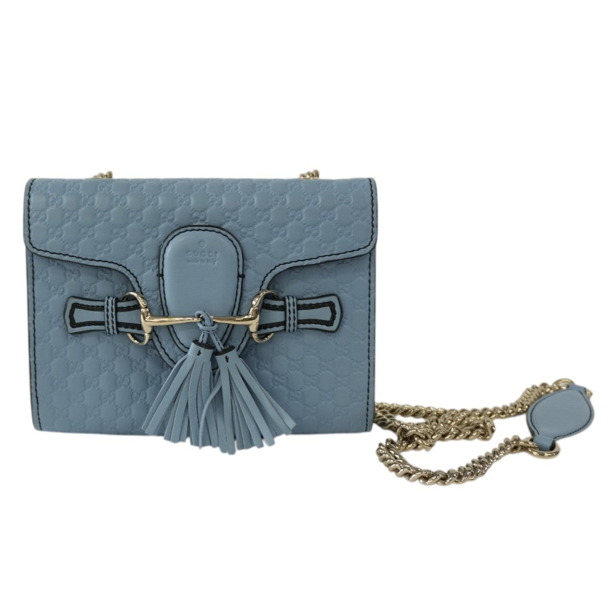 Pre-owned Gucci Micro Guccisima Chain Shoulder Bag Blue