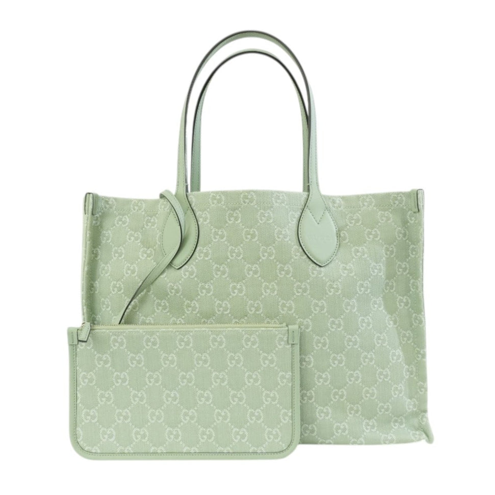Pre-owned Gucci Large Ophidia GG Tote Bag Green