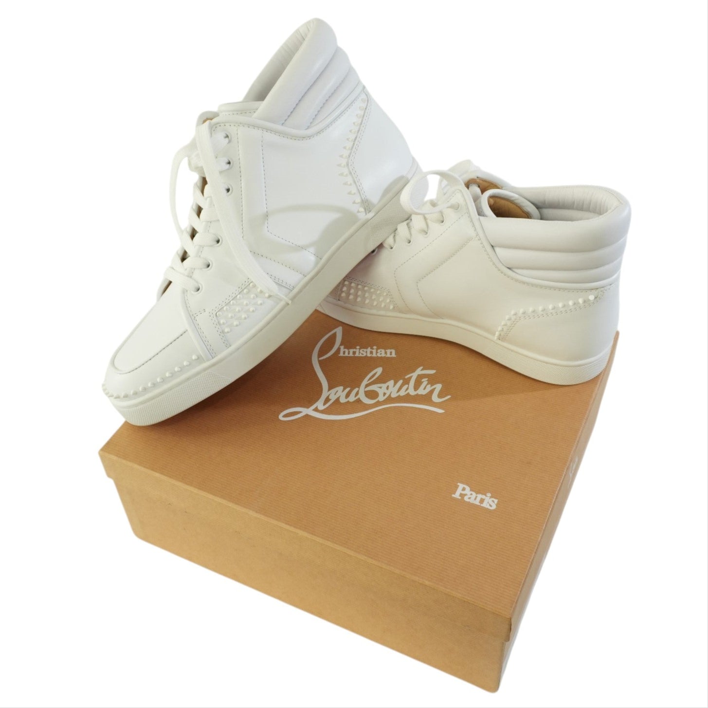 Pre-owned Christian Louboutin Sneakers Size 12 White