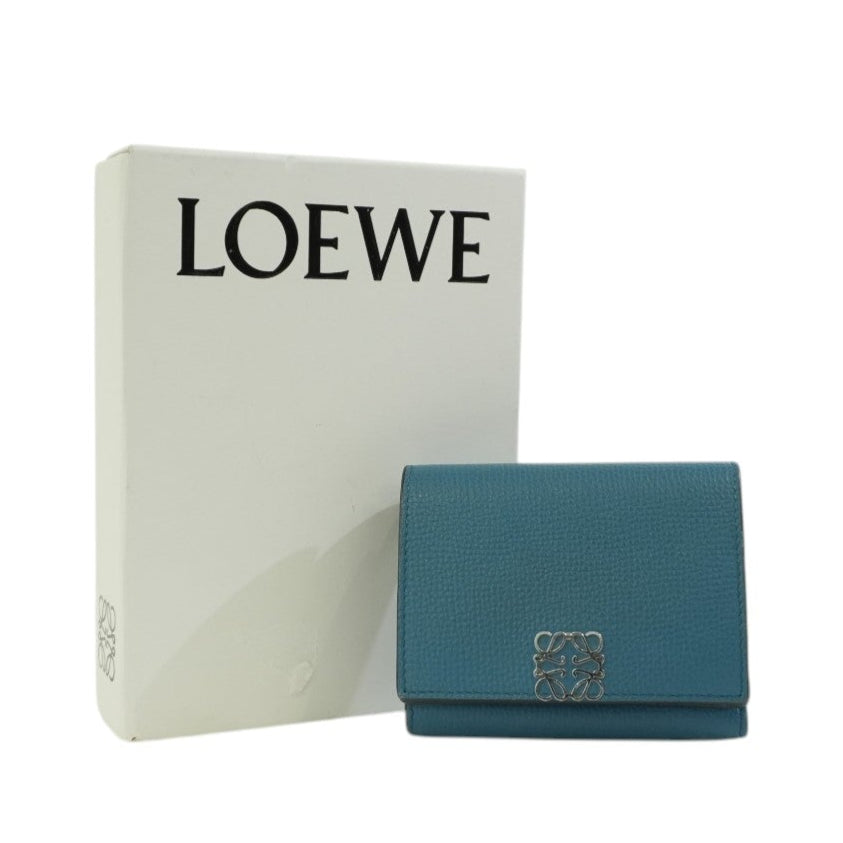 Pre-owned Loewe Trifold Wallet Blue