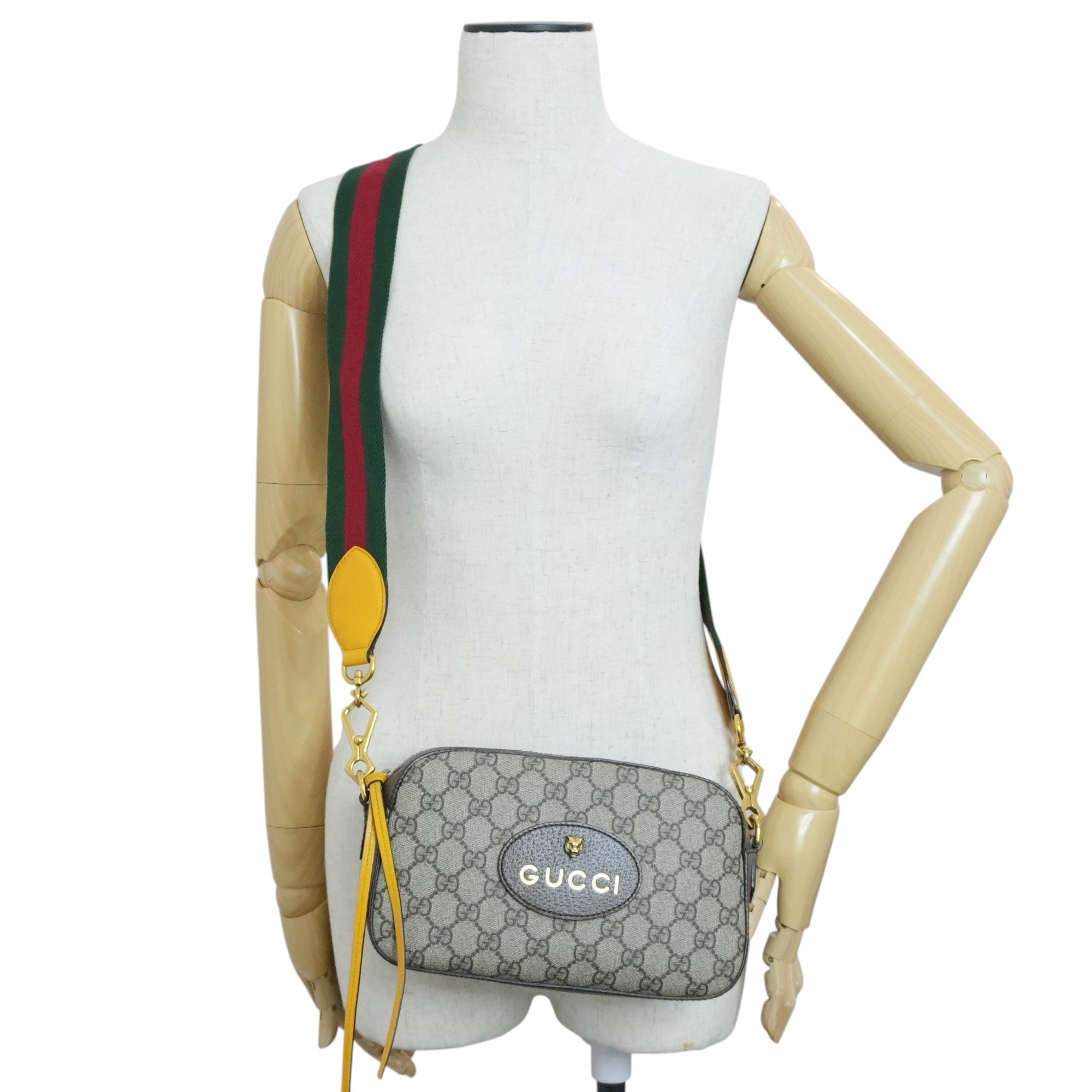 Pre-owned Gucci Canvas Supreme Neo Shoulder Bag Brown