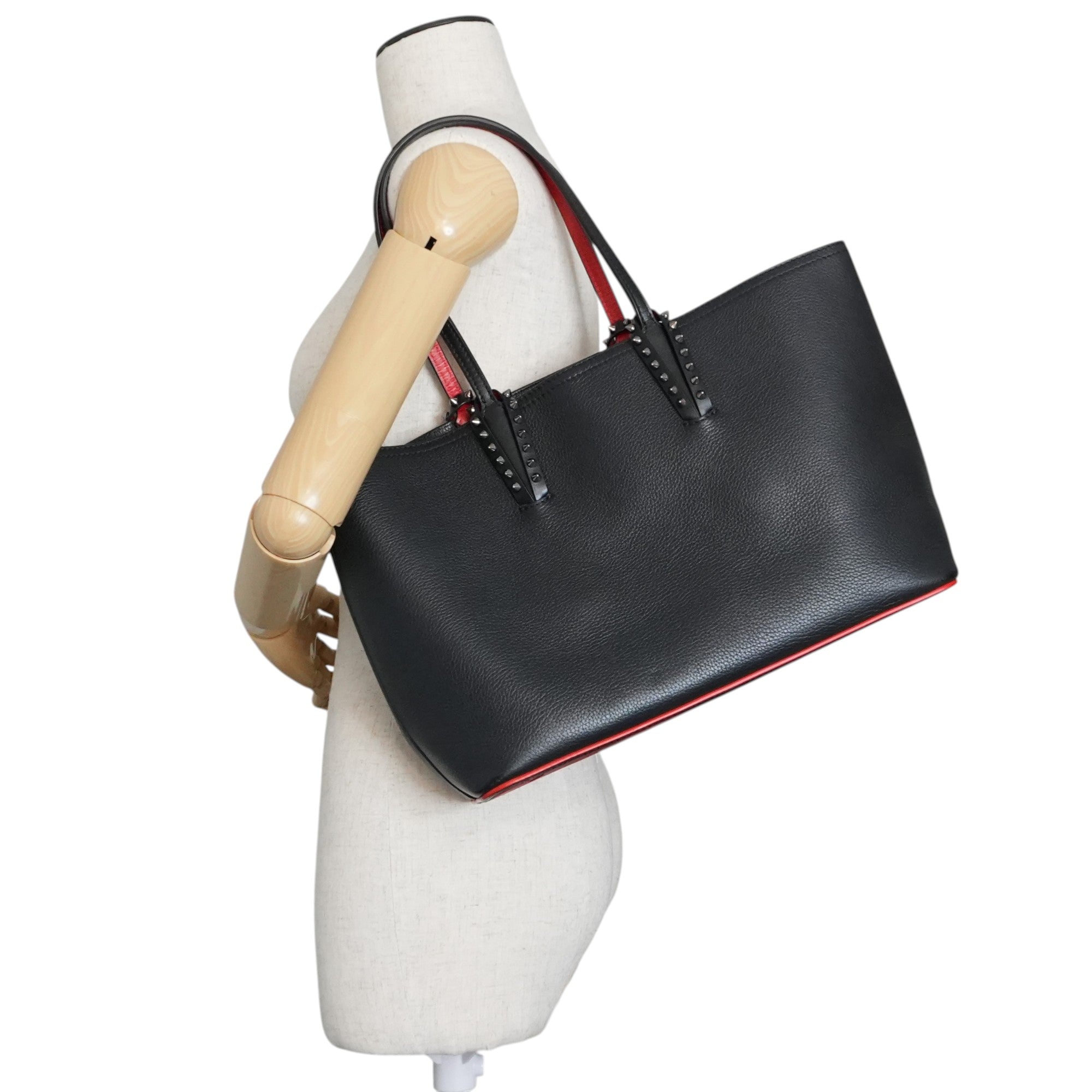 Pre-owned Christian Louboutin Leather Cabata Tote Bag Black