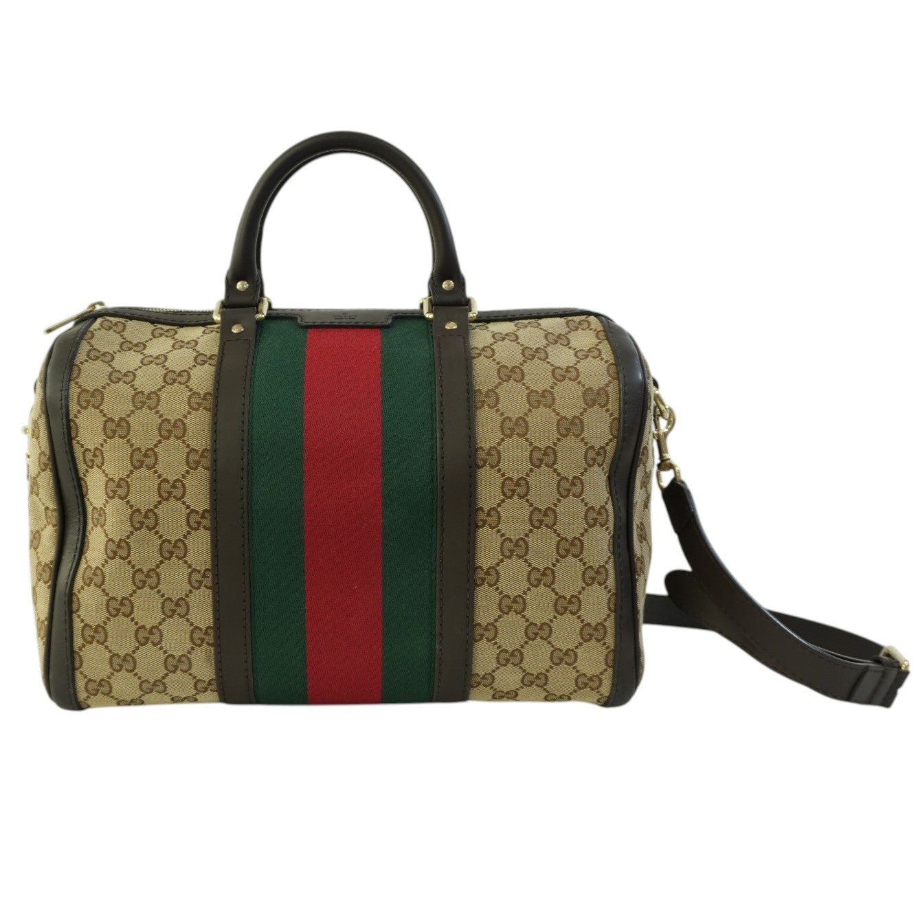 Pre-owned Gucci Fabric Canvas Two Way Sheryline Boston Shoulder Bag