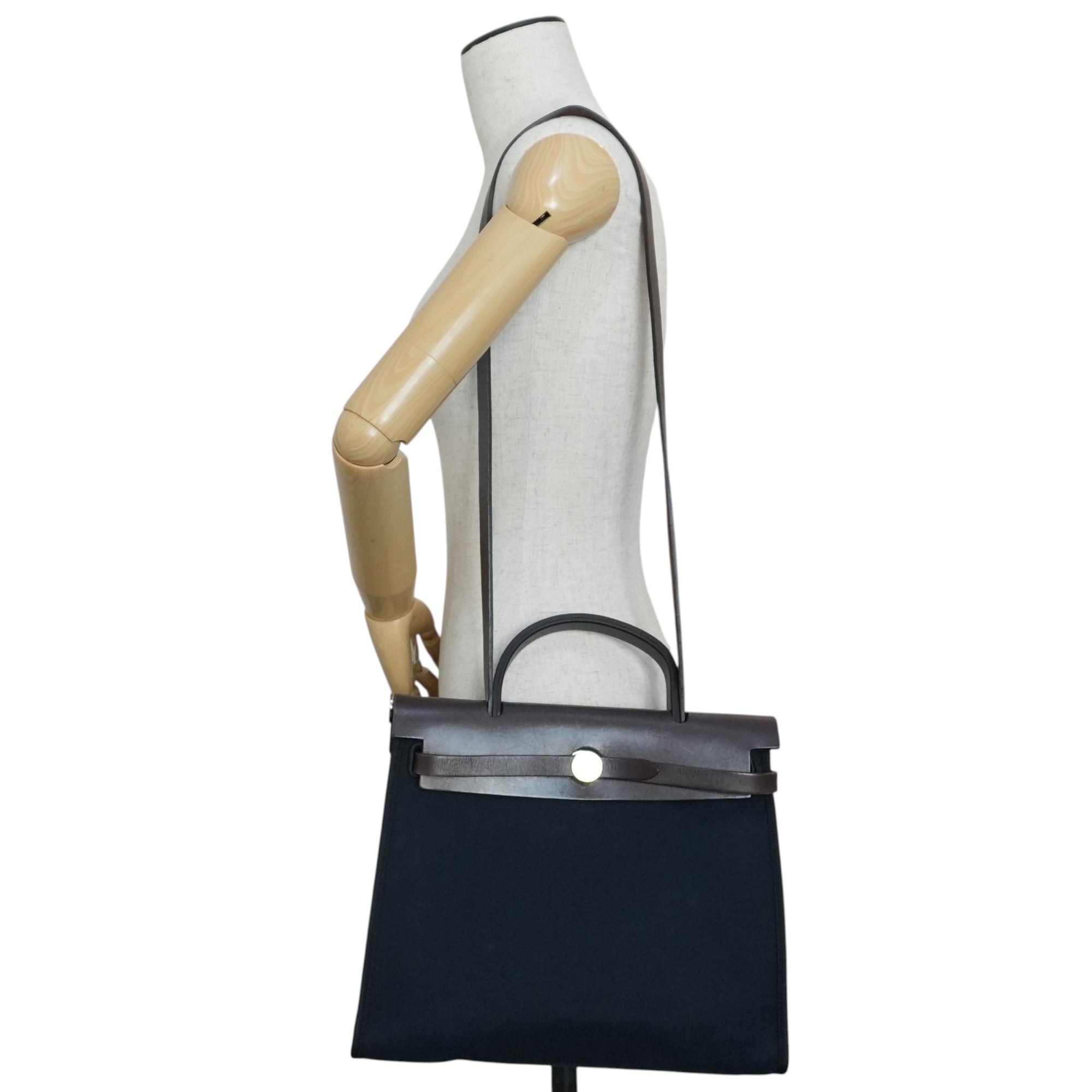 Pre-owned Hermes Canvas Herzip Tote Bag Black