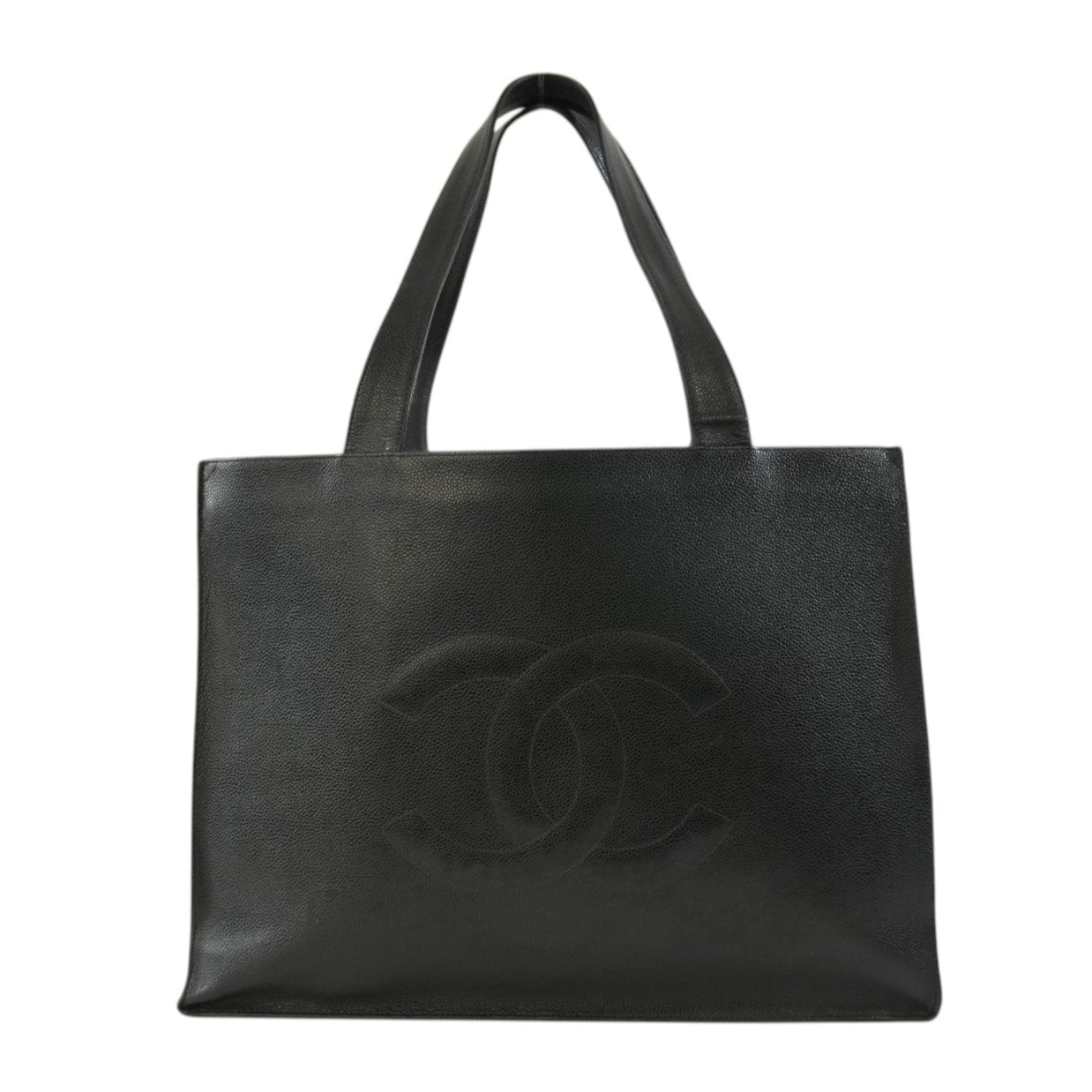 Pre-owned Chanel Caviar Skin Leather Tote Bag Black