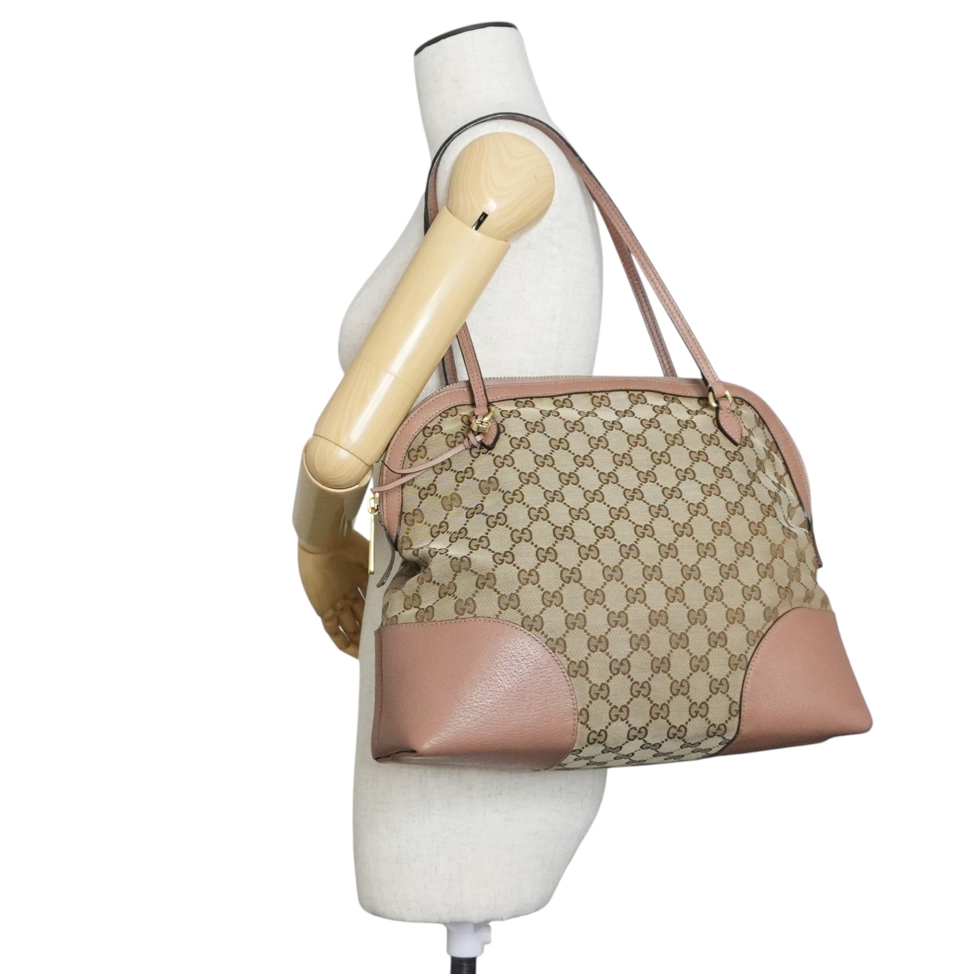 Pre-owned Gucci Fabric Canvas Guccisima Tote Bag Pink