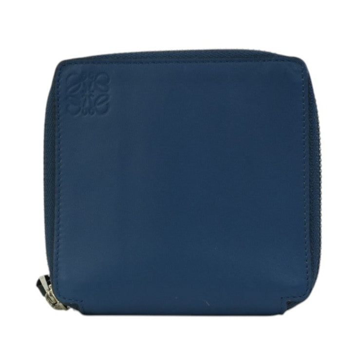 Pre-owned Loewe Leather Compact Wallet Blue