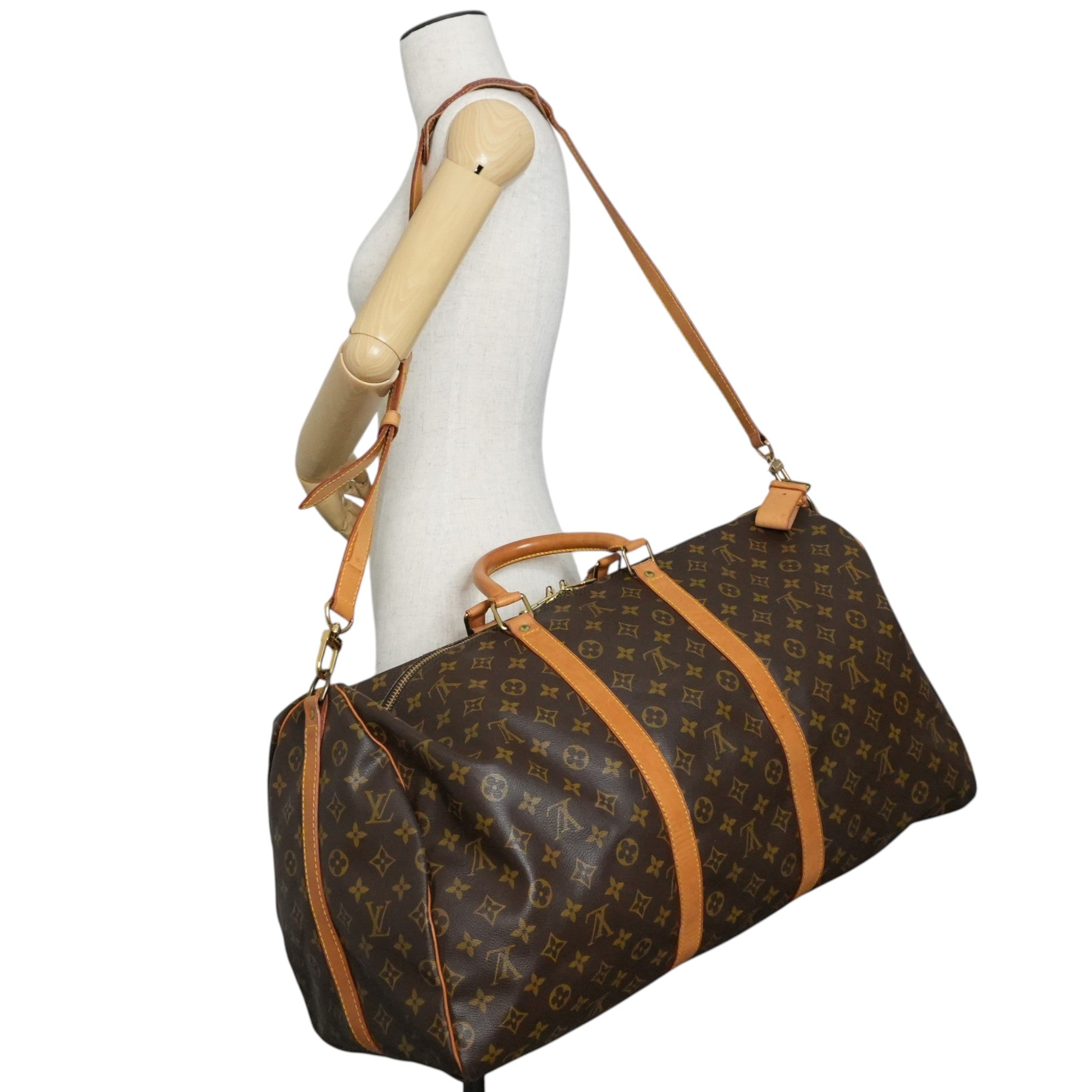 Pre-owned Louis Vuitton Monogram Keepall 55 Bandouliere