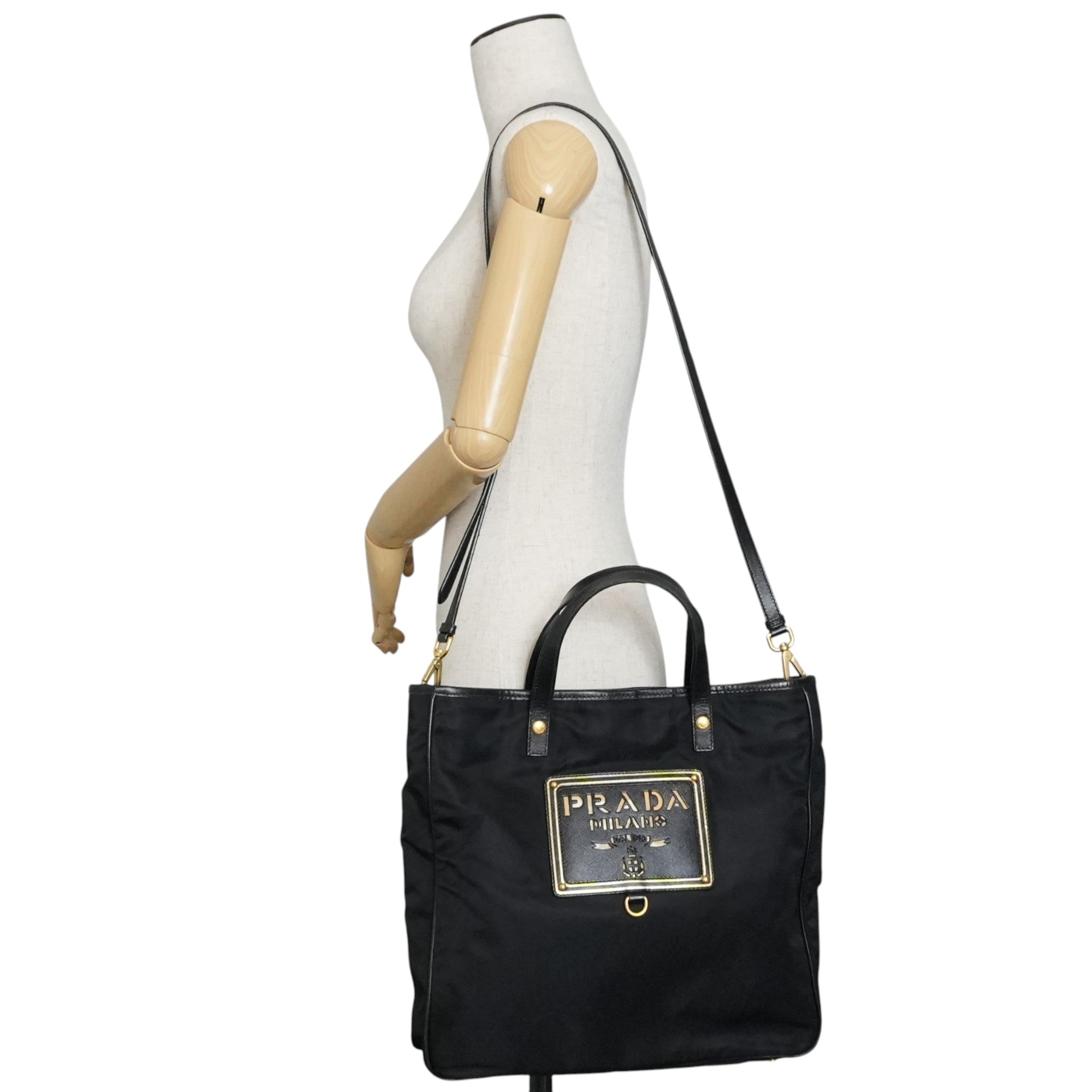 Pre-owned Prada Nylon Two Way Shoulder Bag Black