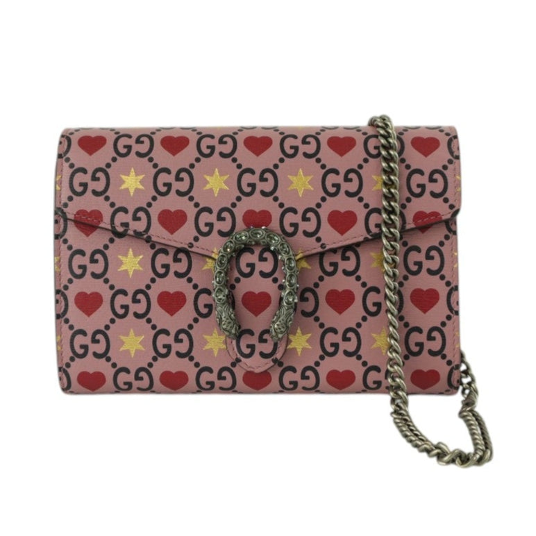 Gucci Leather Dionysus Valentine Limited Edition Pink Chain Shoulder Bag Used