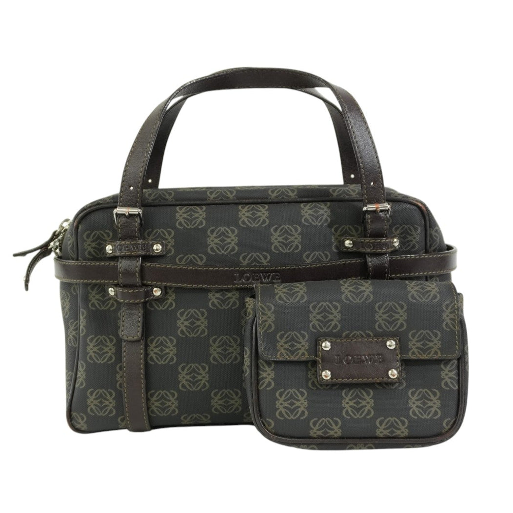 Pre-owned Loewe Analog Handbag with Pouch Black and Brown