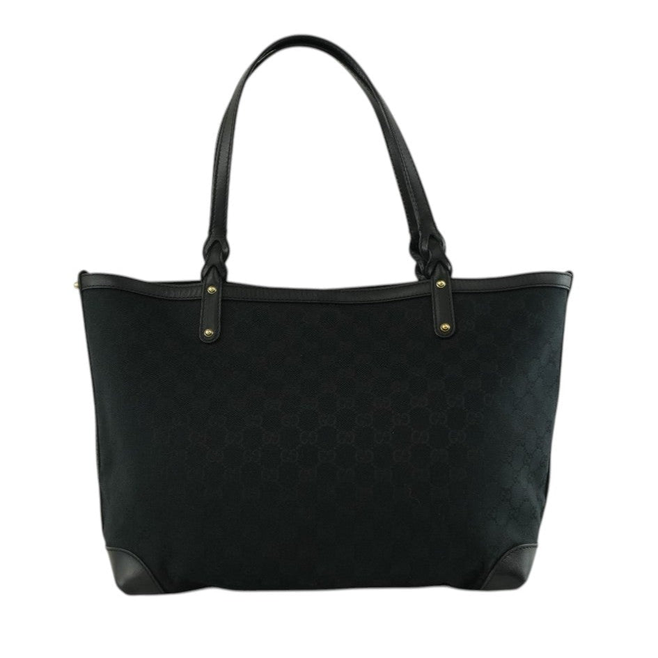 Pre-owned Gucci Black GG Canvas Craft Tote Bag