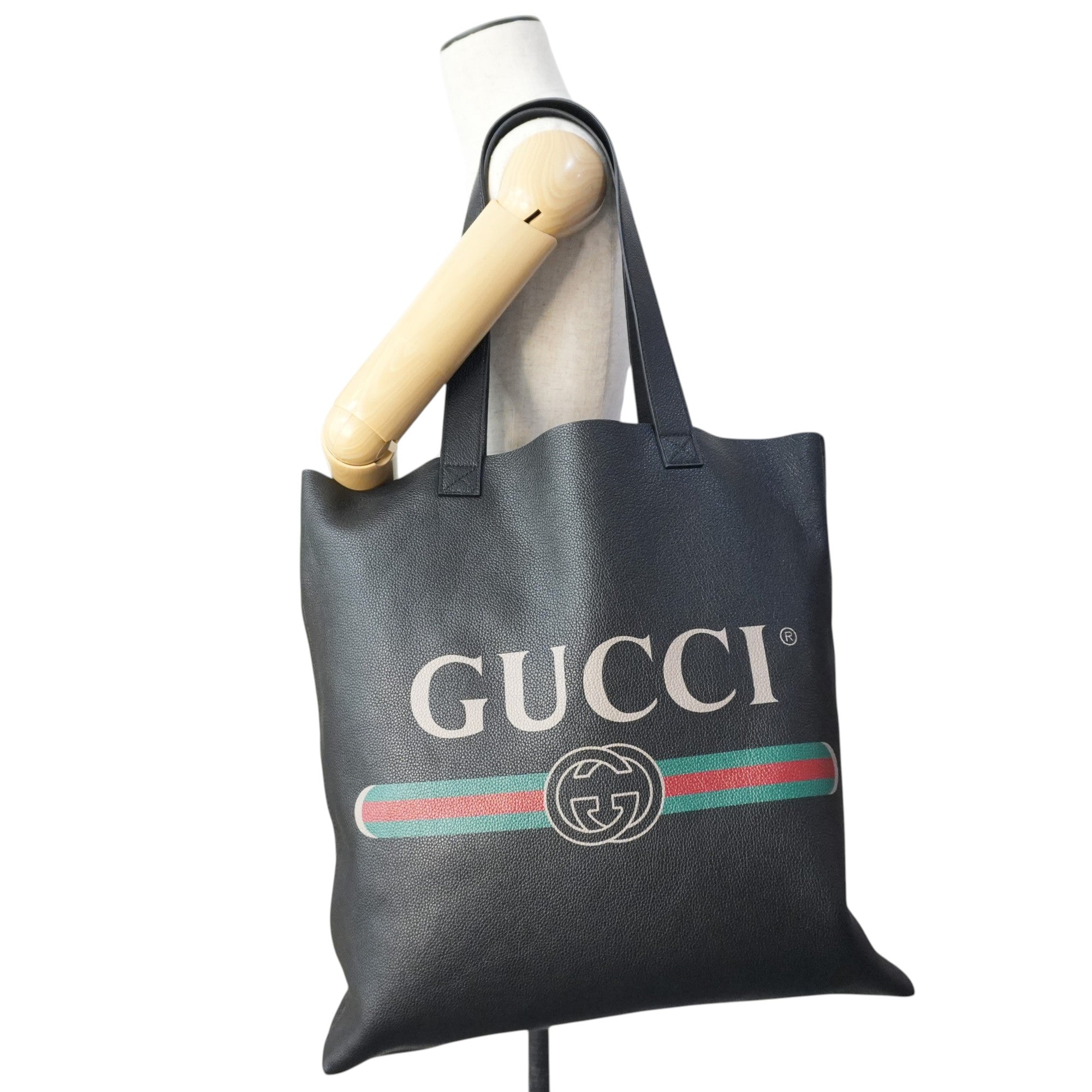 Pre-owned Gucci Canvas Tote Bag Black