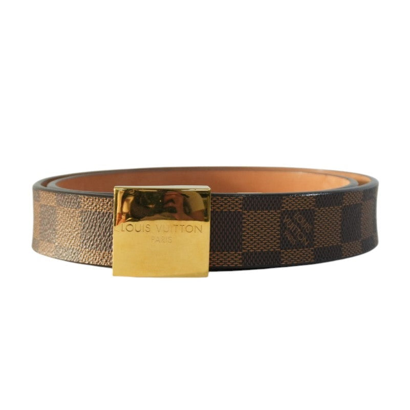 Pre-owned Louis Vuitton Damier Ebene Belt Size 80